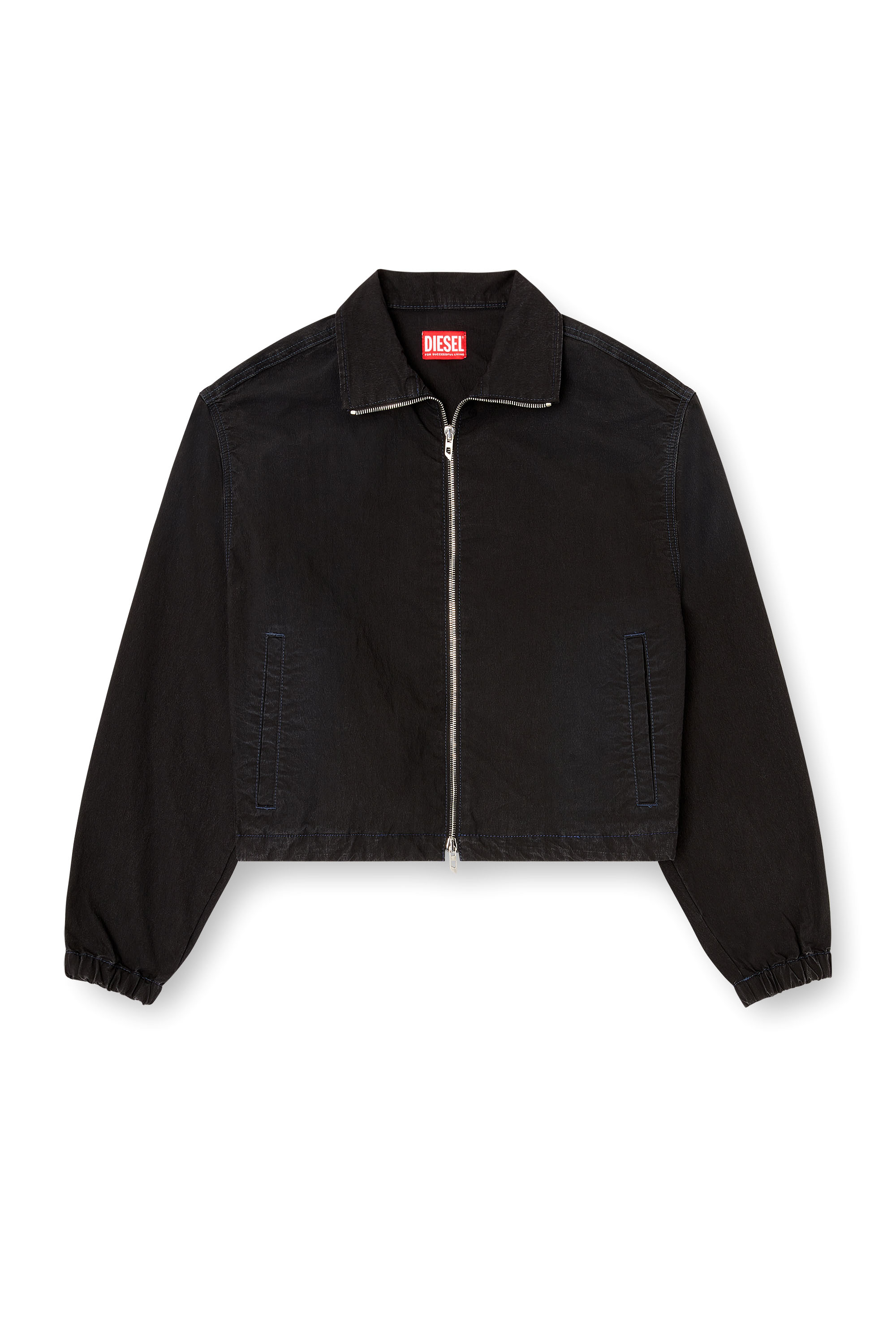 Diesel - DE-SANDERZ JOGG, Female's High-neck technical JoggJeans jacket in ブラック - 2