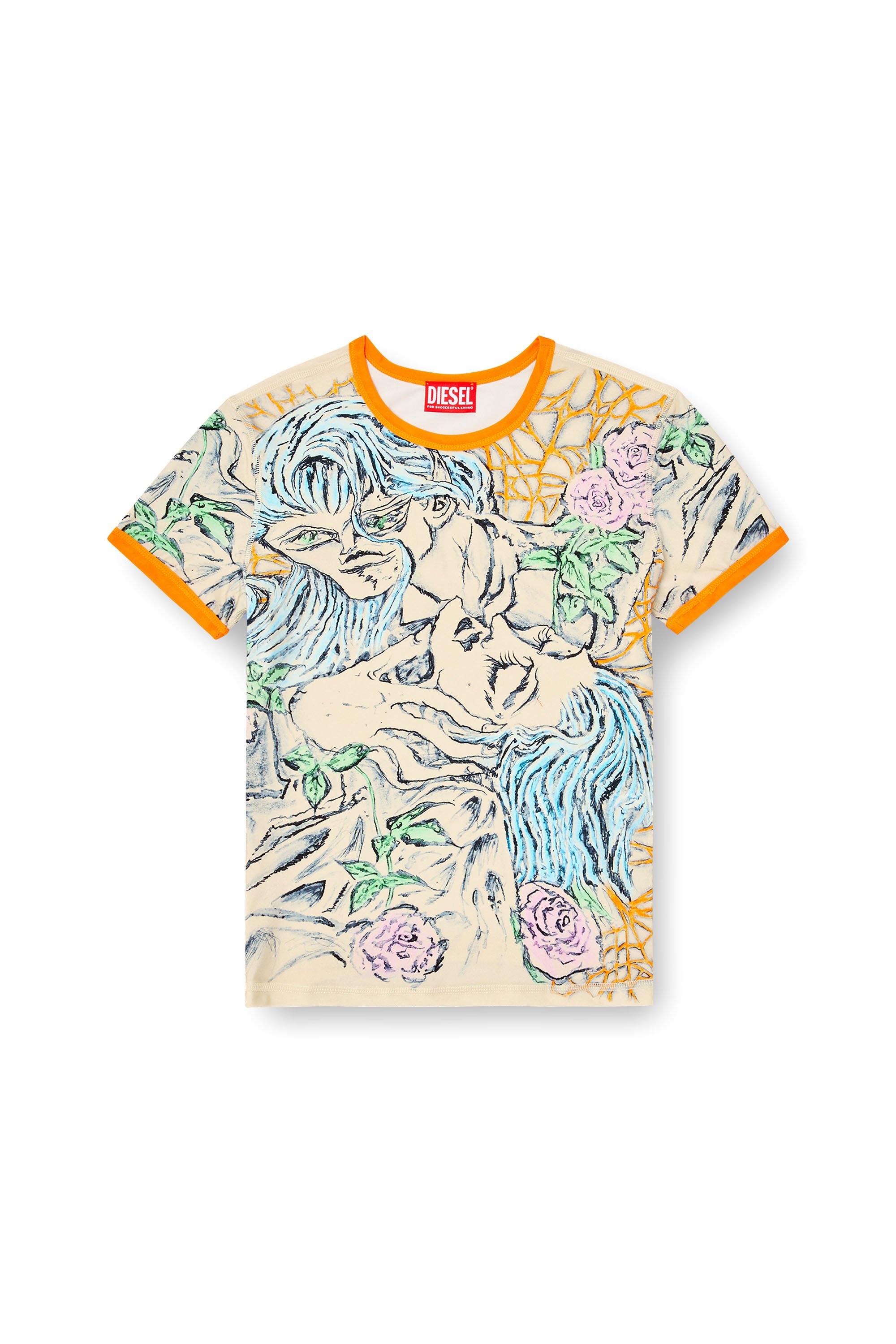 Diesel - T-UNCUTIE-LONG-Q2, Female's Tシャツ in ベージュ - 2