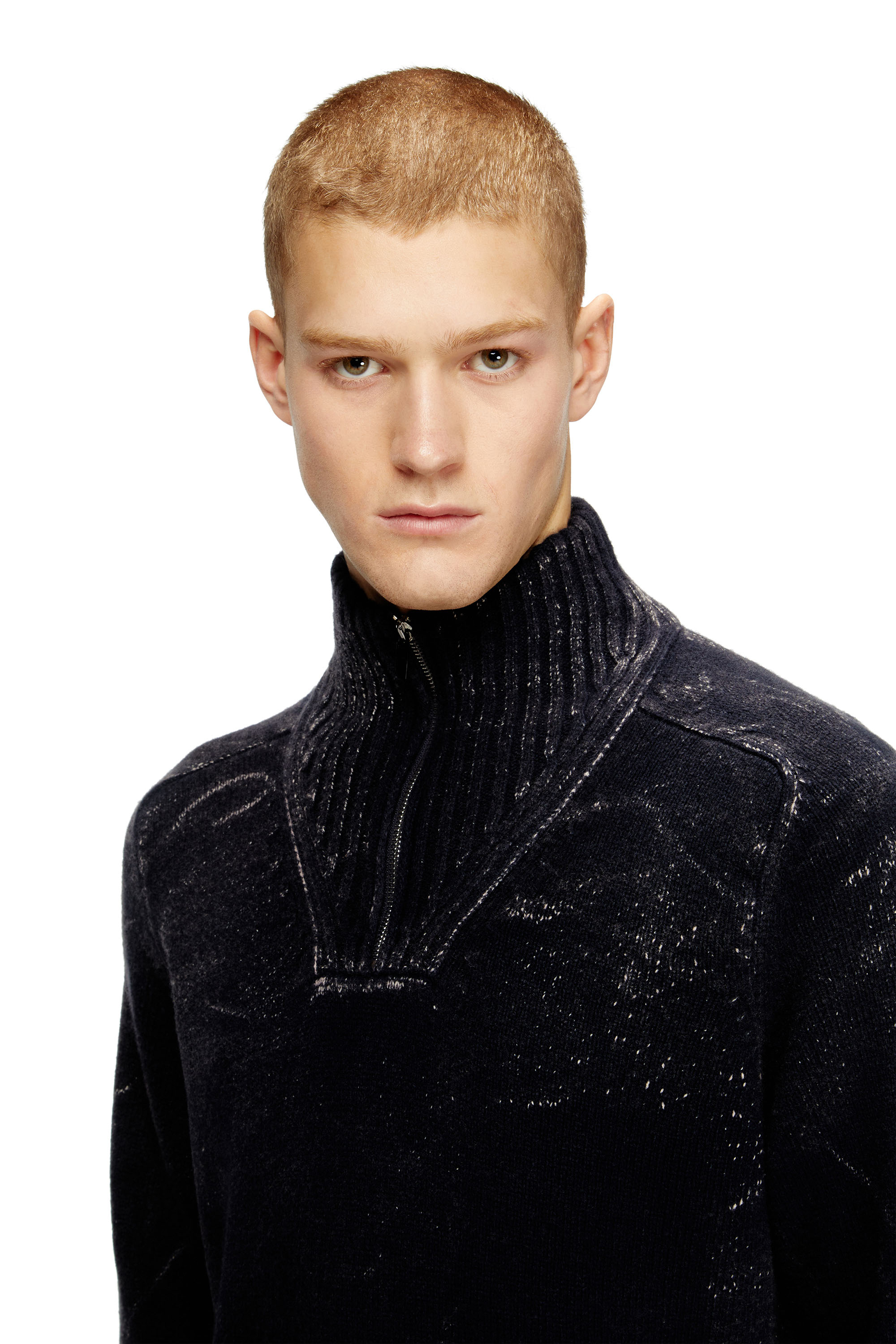 Diesel - K-MAXIME, Male's プルオーバーニット in ブラック/グレー - 4