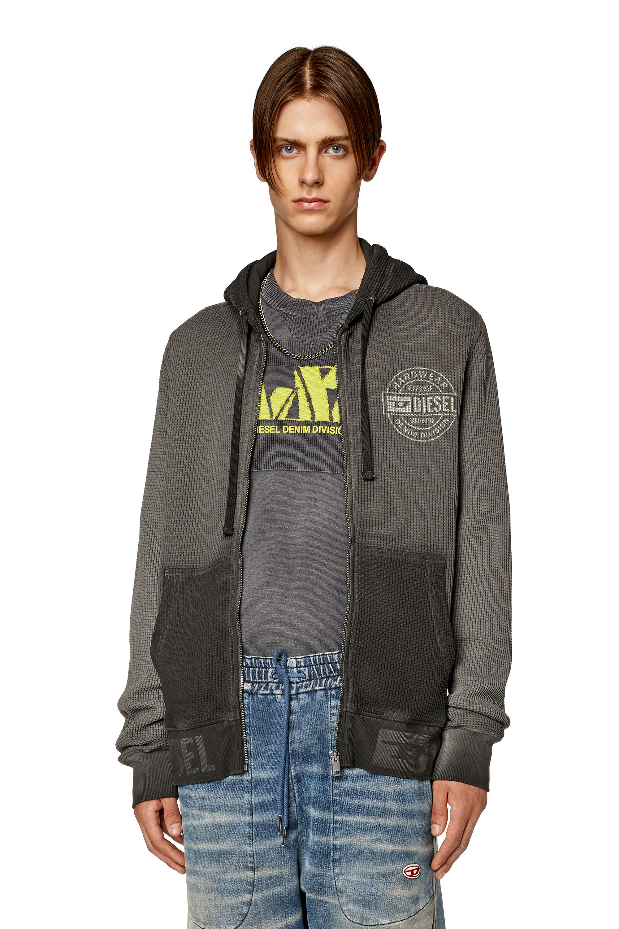 Diesel - S-GINAFY-HOOD-ZIP, ダークグレー - Image 1