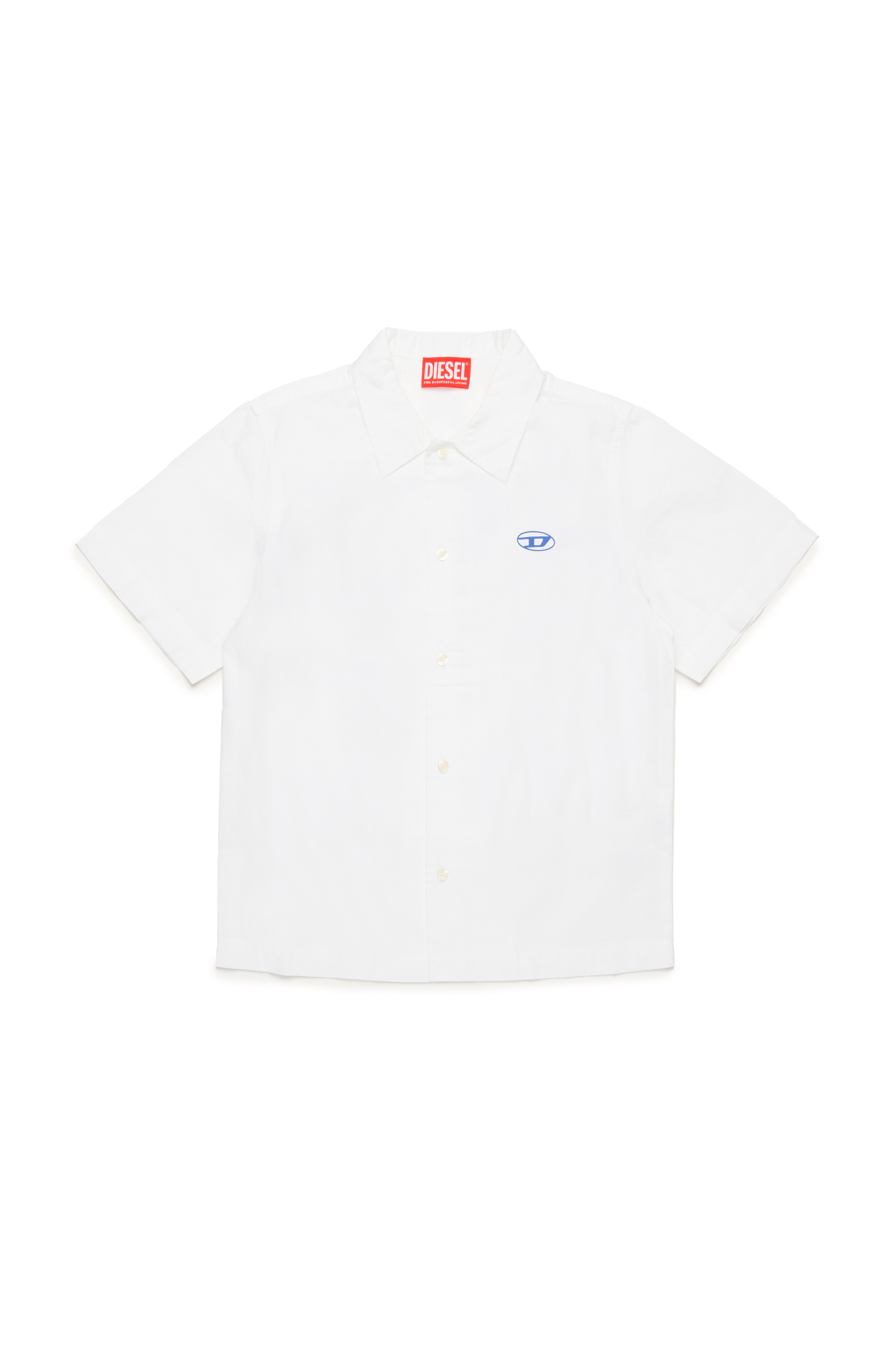 Diesel - MCPOLLY, Male's Short-sleeve shirt with Oval D print in ホワイト - 1