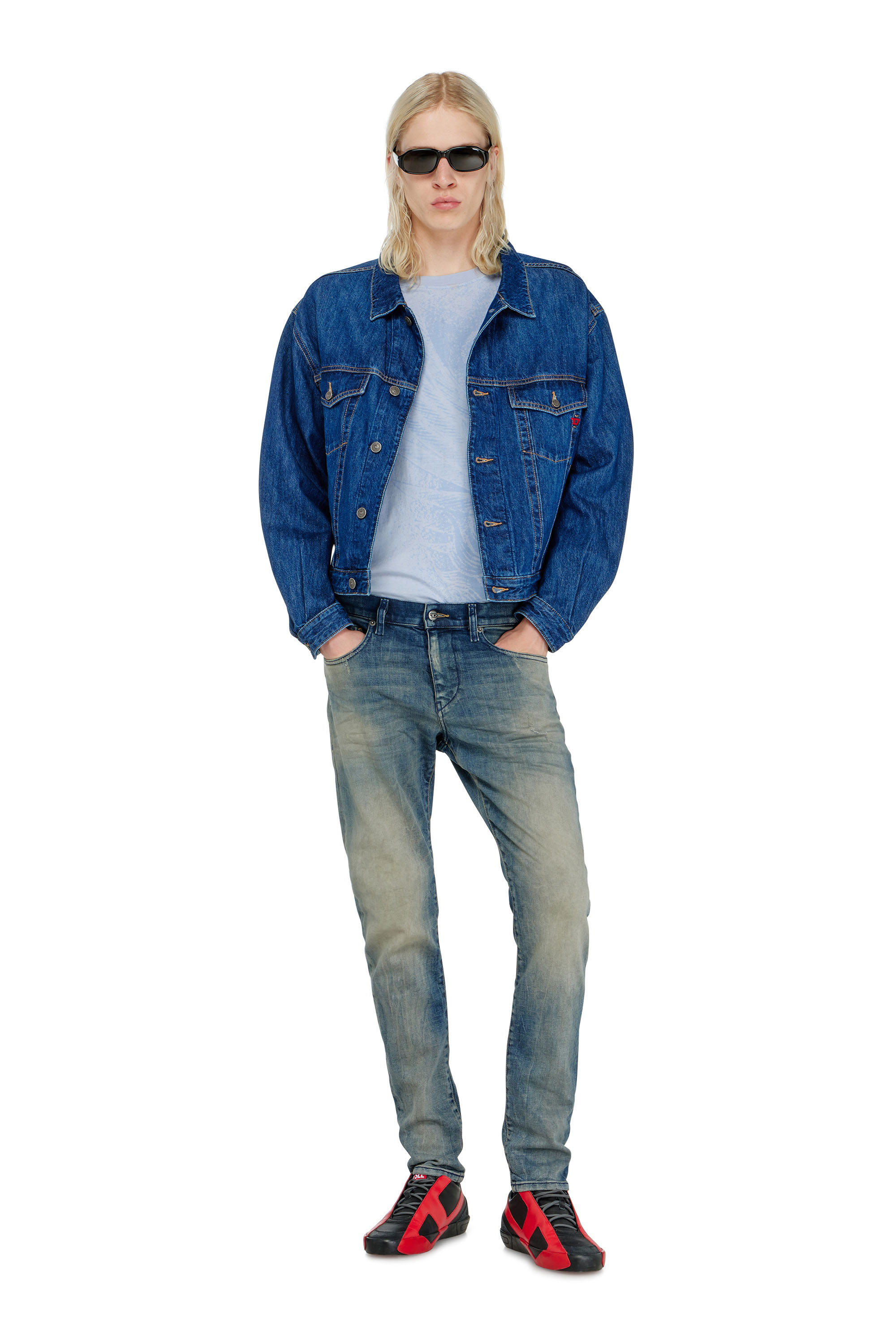 Diesel - Male's Slim Jeans 2019 D-Strukt 09N45, ミディアムブルー - 1