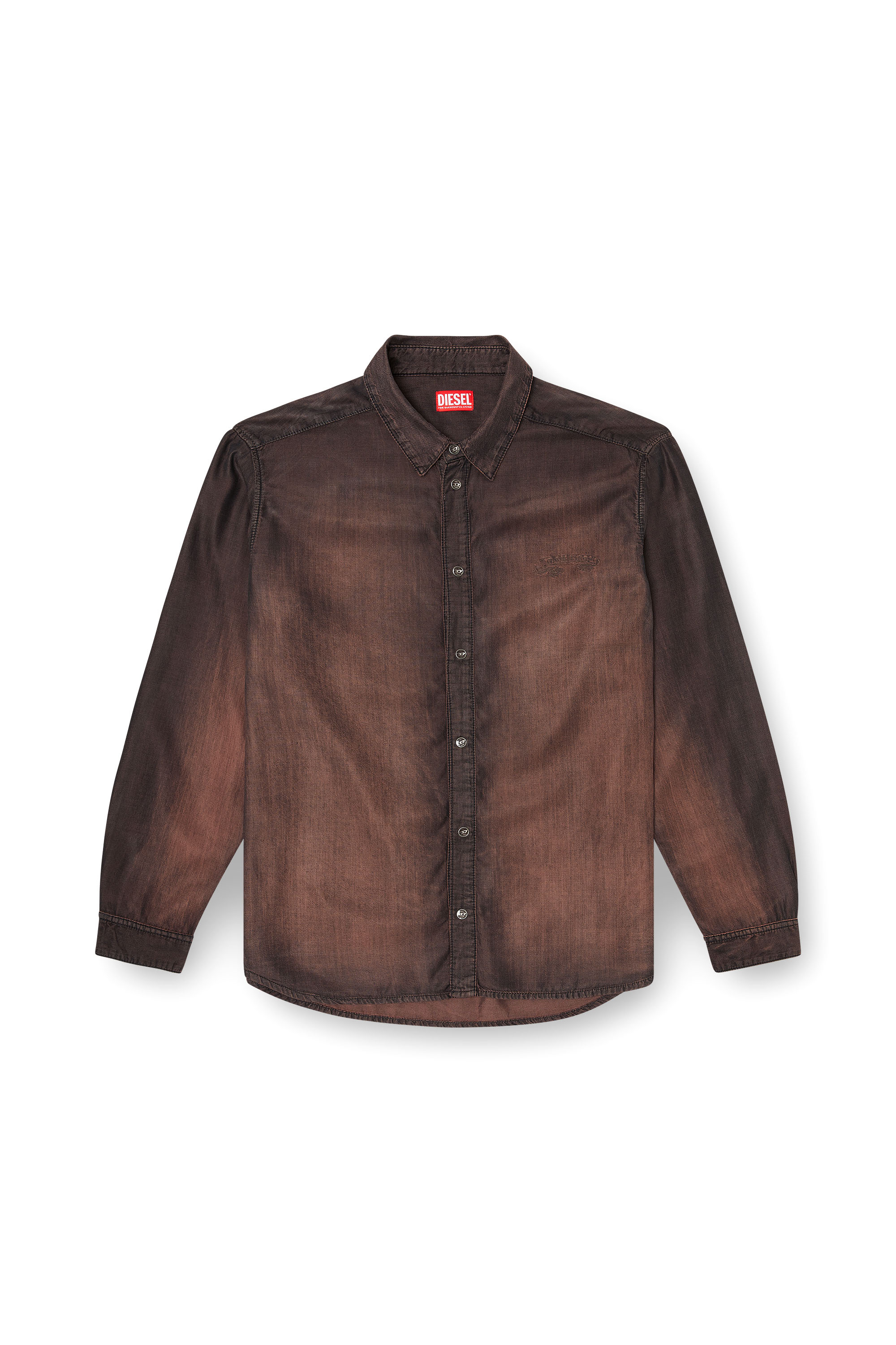 Diesel - D-SIMPLY-S16, Male's デニムシャツ in ブラウン - 2