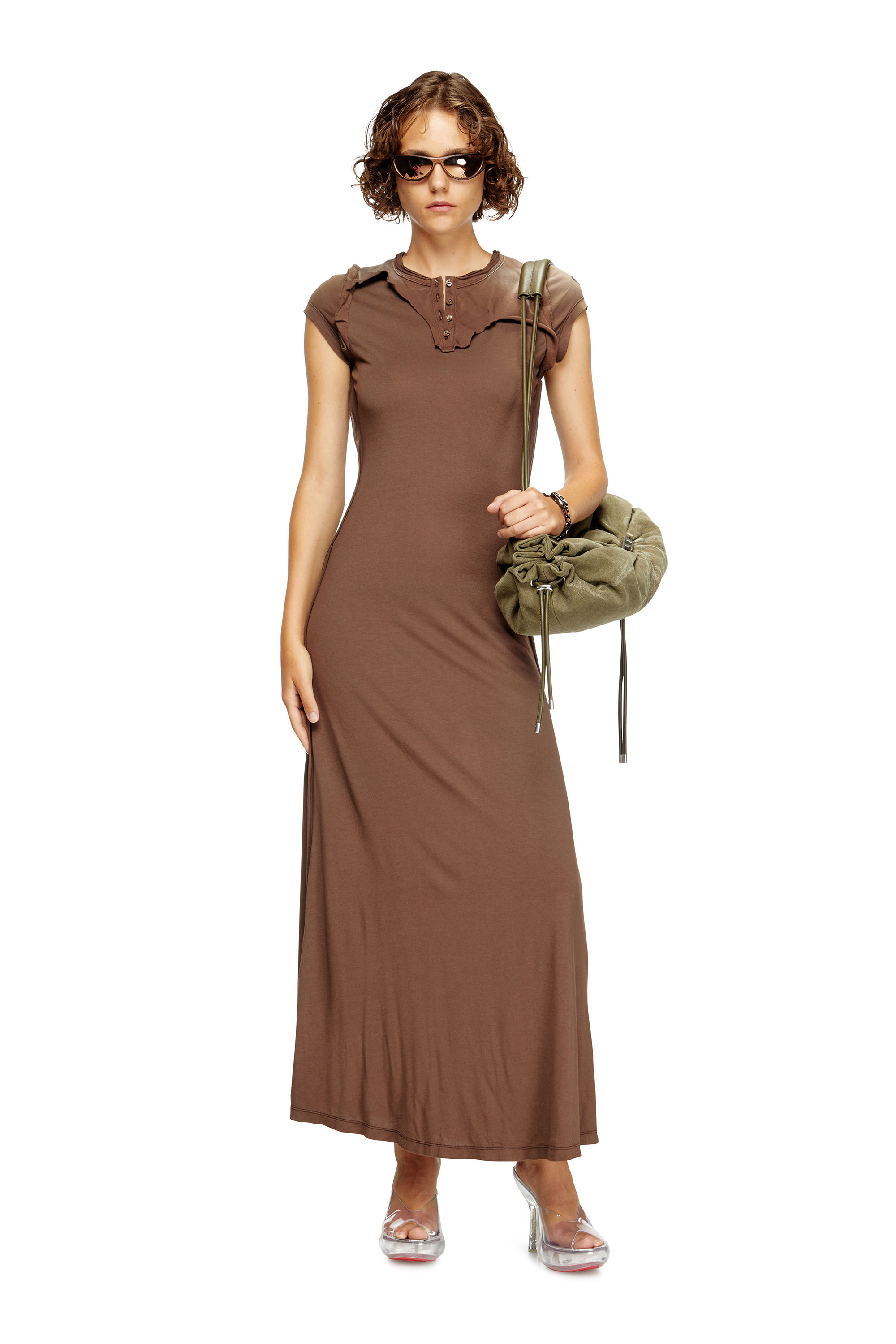 Diesel - D-JARY, Female's カットソードレス in ブラウン - 1