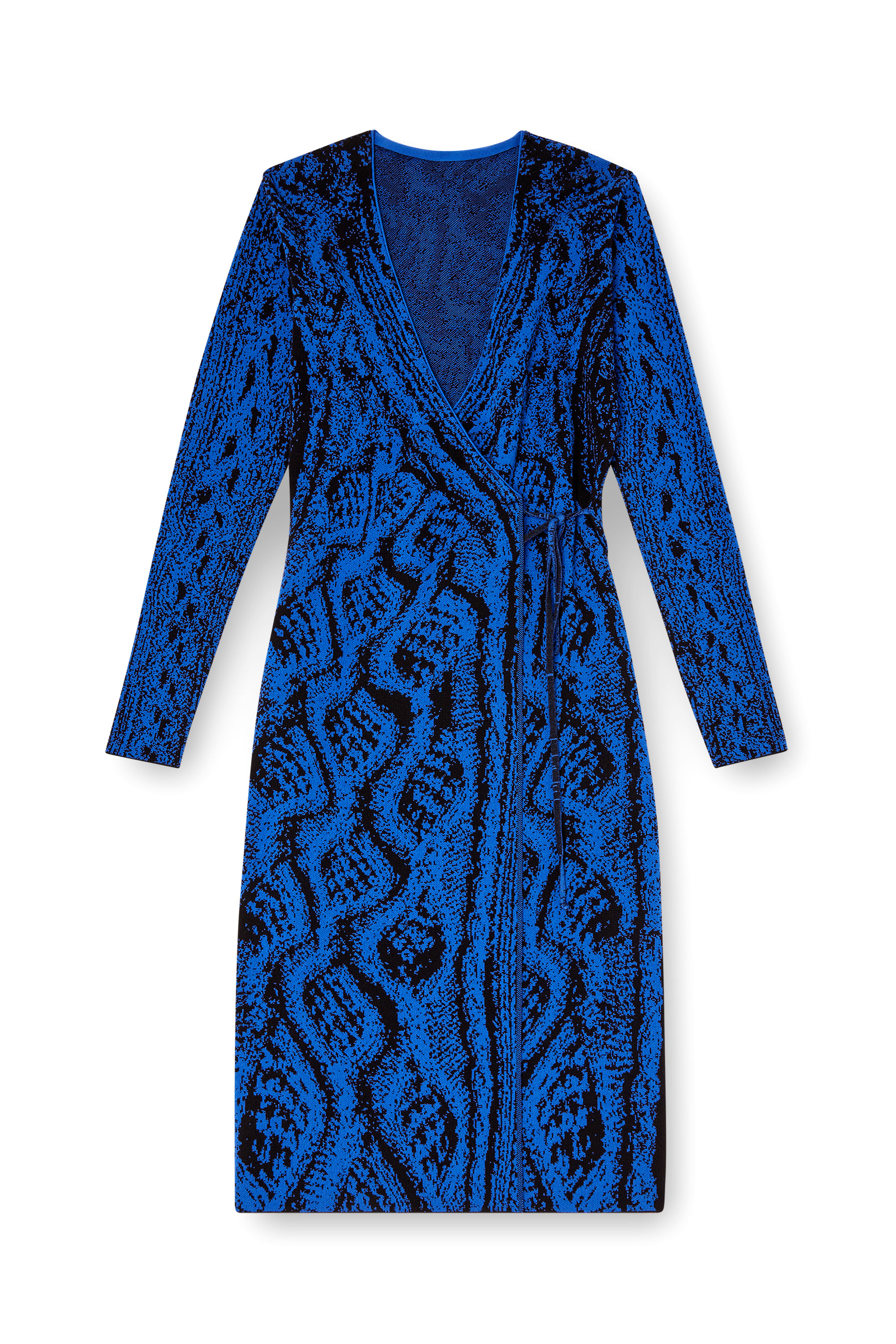Diesel - M-SOFOCLE-A, Female's Jacquard wrap dress in ブルー - 5