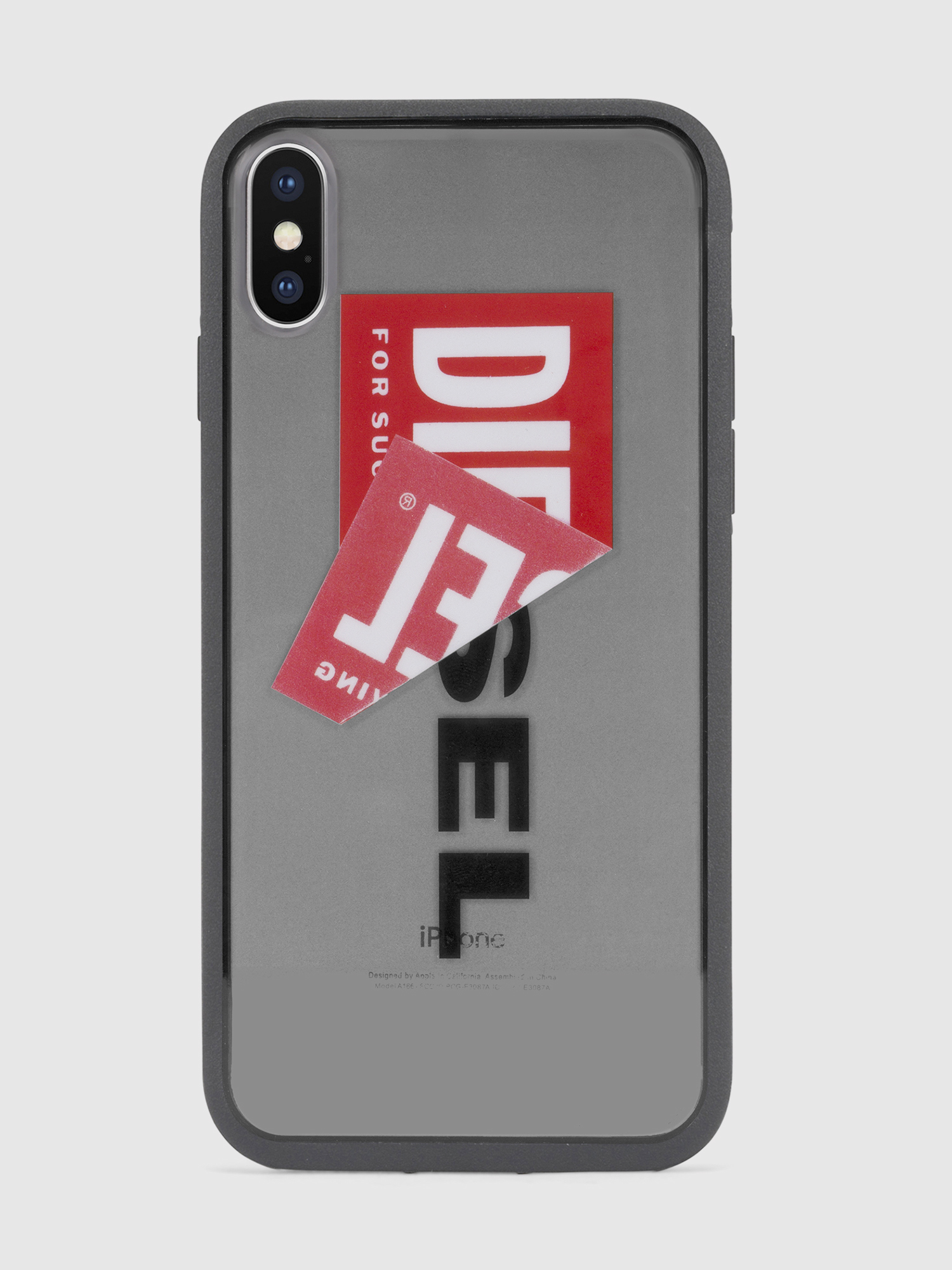 Diesel - STICKER IPHONE X CASE, Unisex's Diesel logo transparent case, iPhone X in ブラック - 2