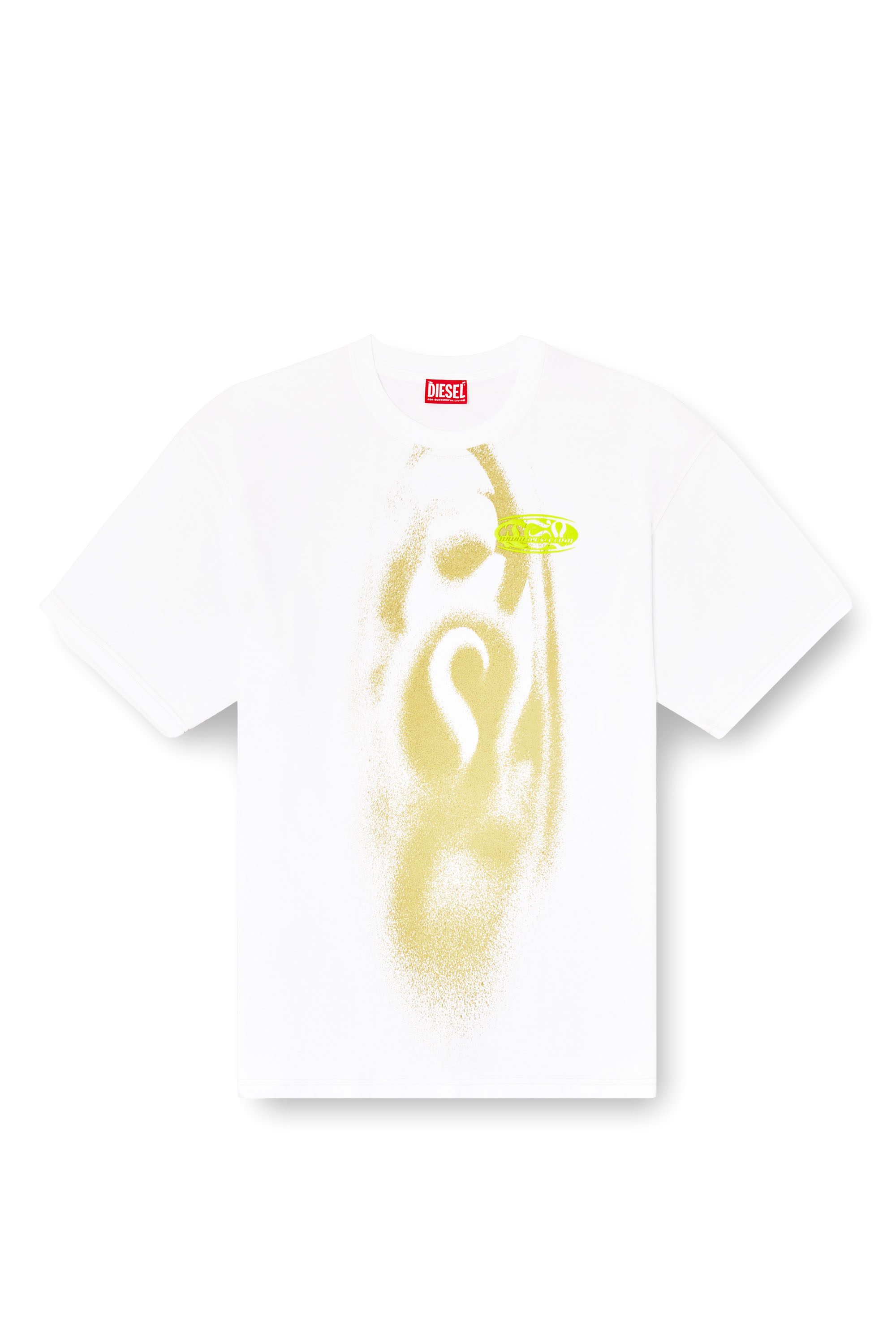 Diesel - T-BOXT-T7, Male's T-shirt with spray-effect print in ホワイト - 3