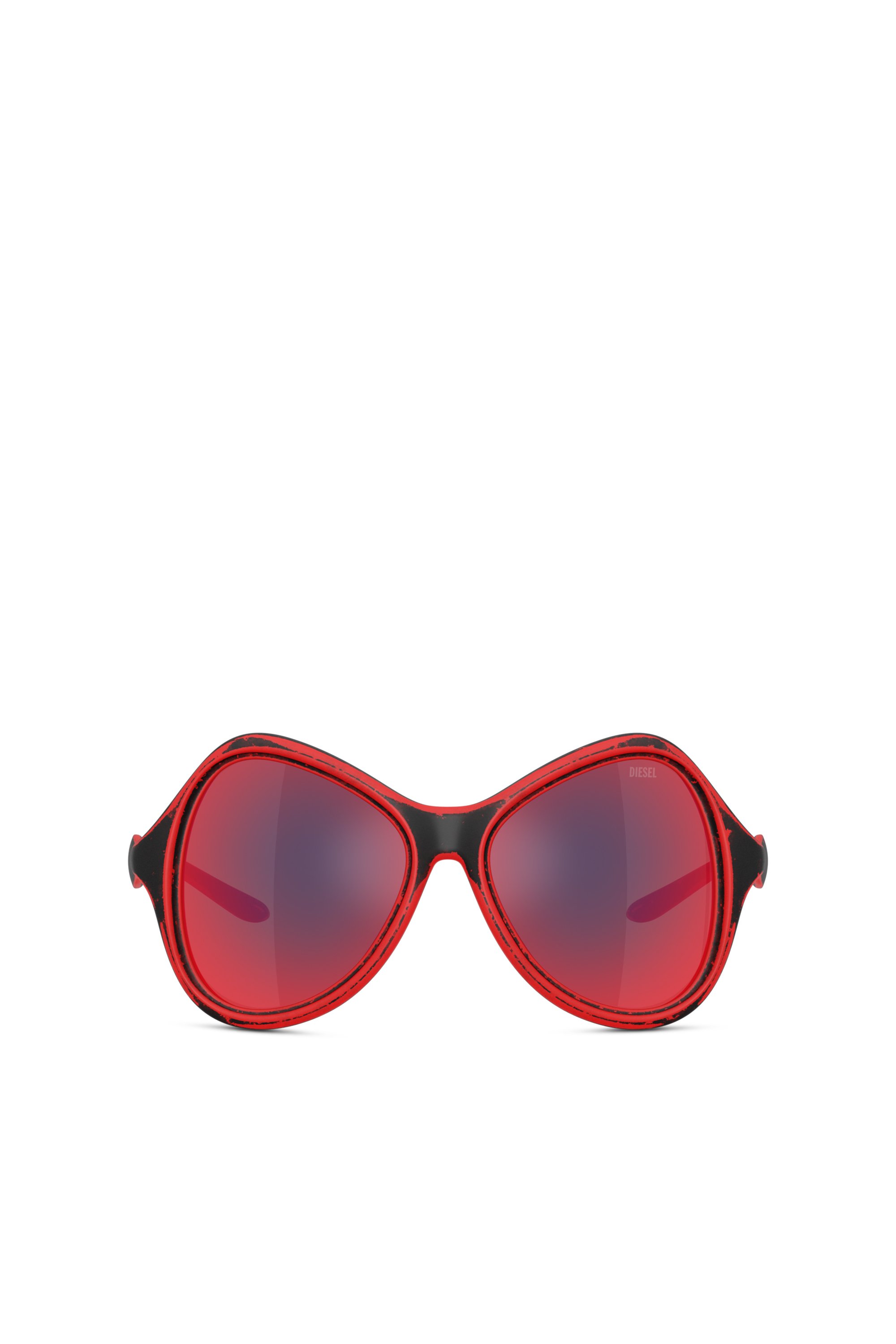 Diesel - 0DL3010U, Unisex's Cat-eye style sunglasses in ブラック/レッド - 2