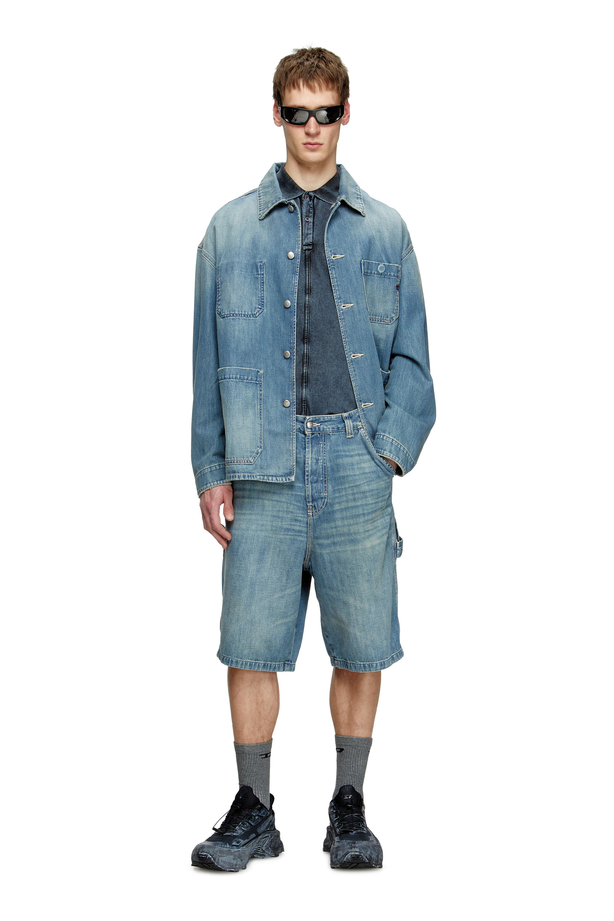 Diesel - D-LIVERY-W-SHORT, Male's Utility-style denim shorts in ライトブルー - 1