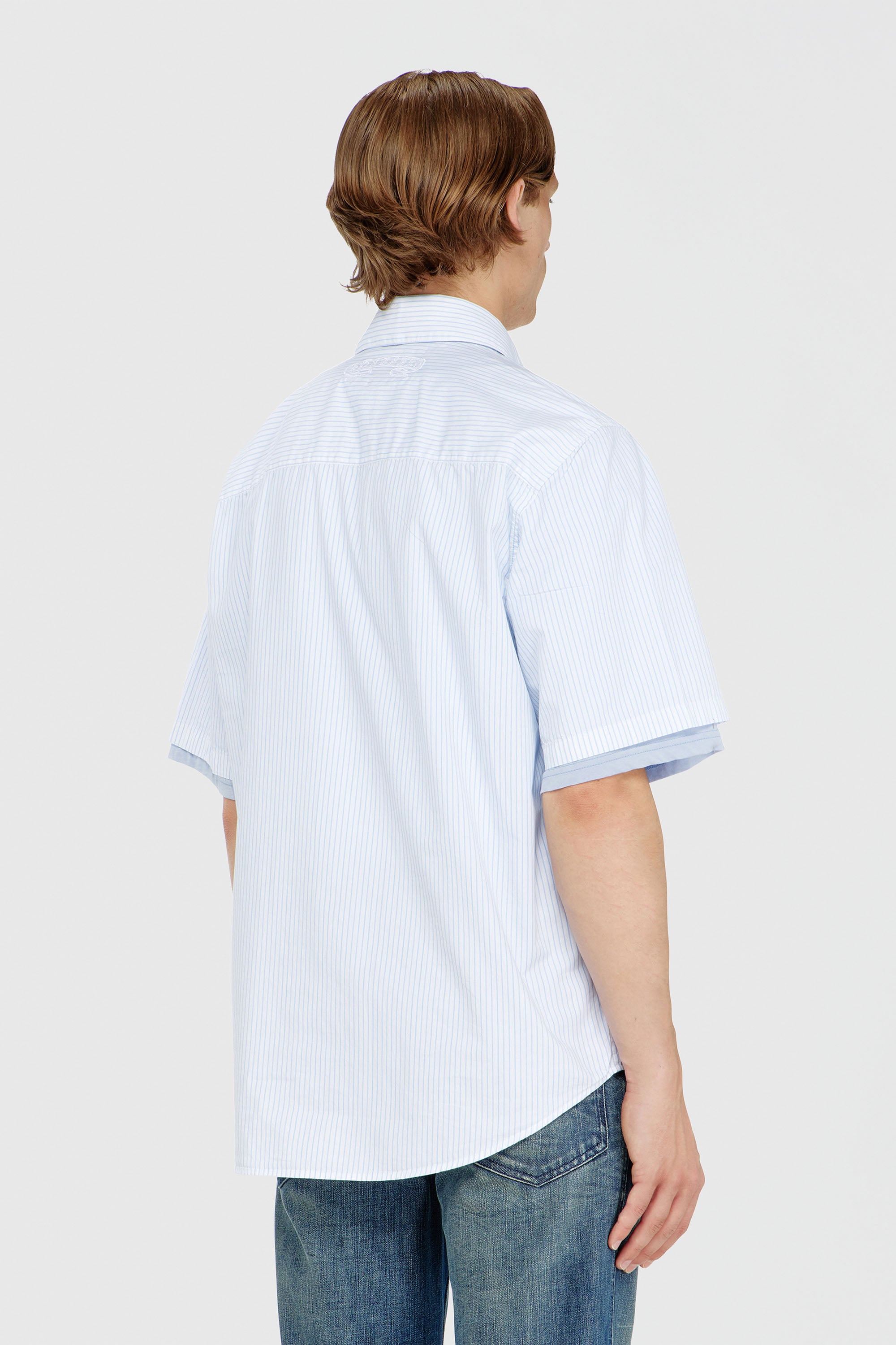 Diesel - S-SIMPLY-SS-KNBS, Male's 半袖シャツ in ライトブルー - 4