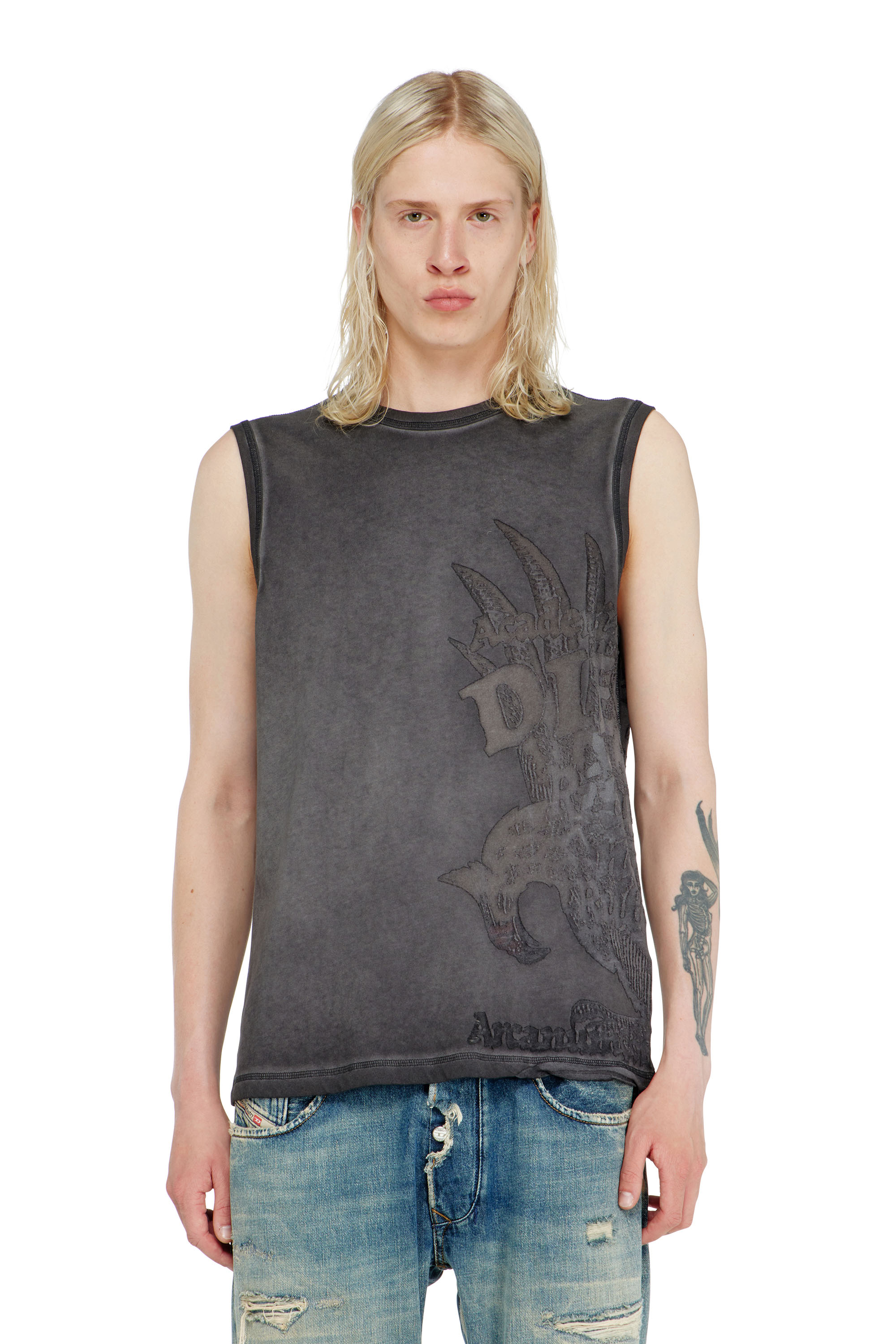 Diesel - T-RAWBISCO, Male's スリーブレストップ in ダークグレー - 5