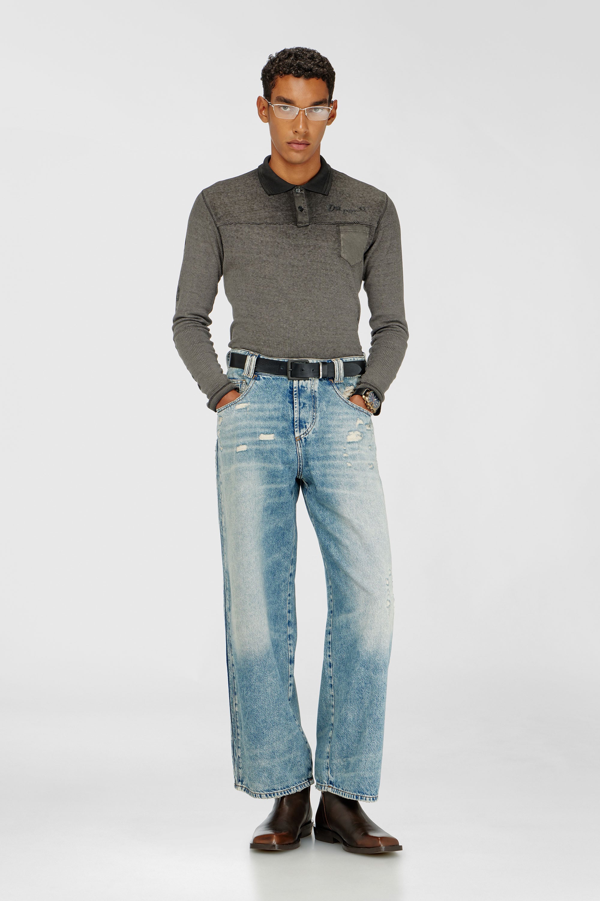 Diesel - Unisex's Relaxed Jeans 1982 D-Hakou 09Q76, ライトブルー - 1