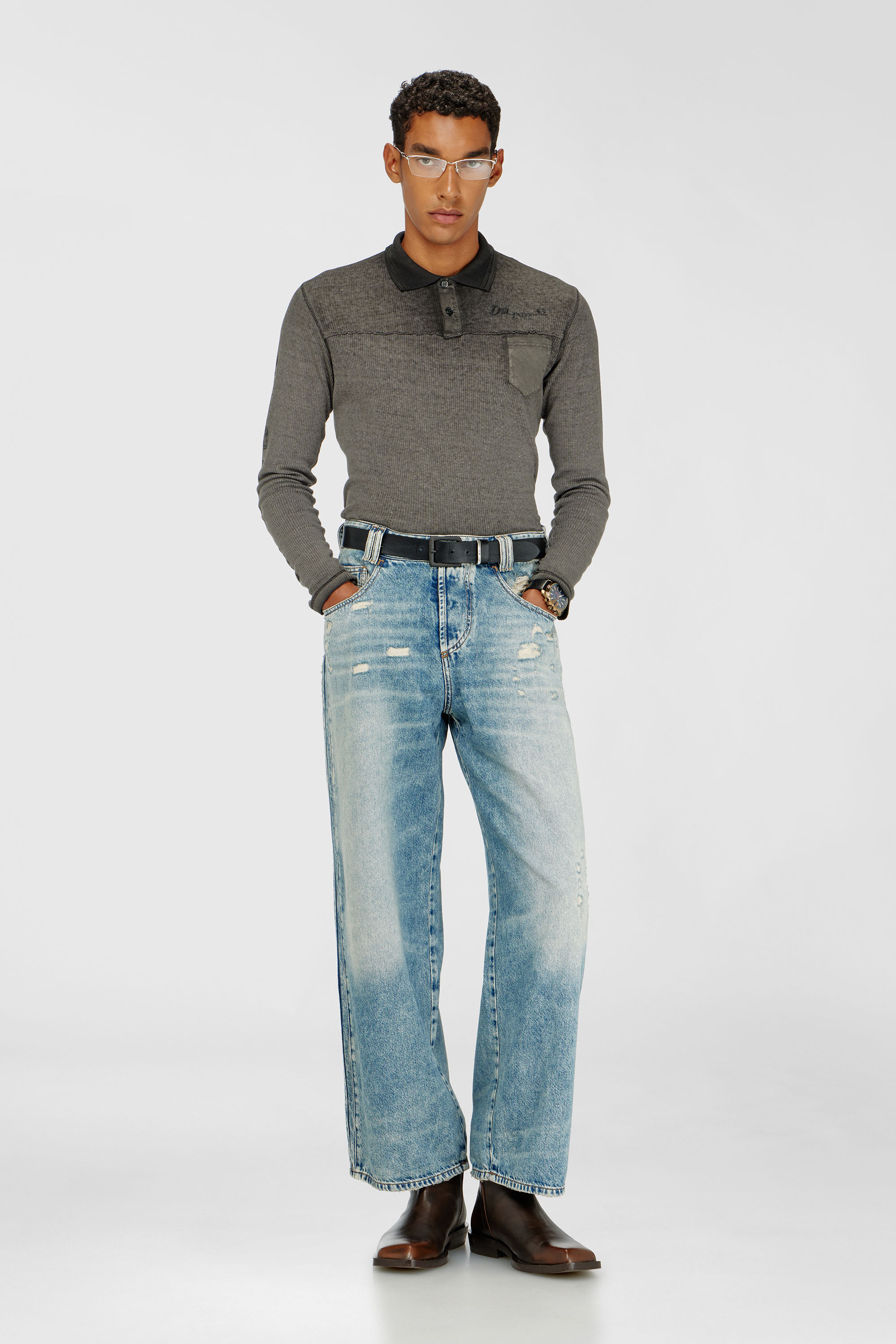 Diesel - Unisex's Relaxed Jeans 1982 D-Hakou 09Q76, ライトブルー - 1