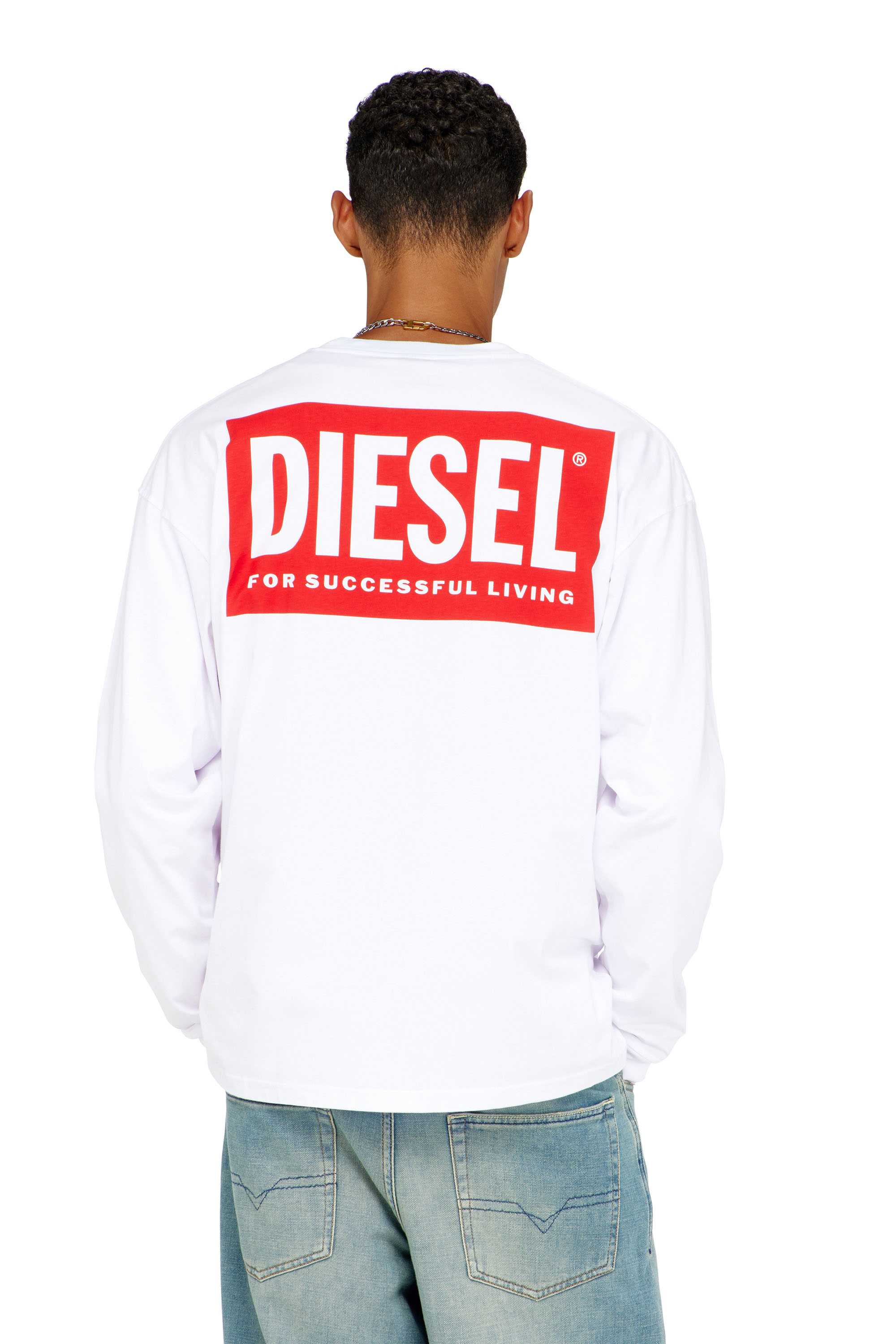 Diesel - T-BOXT-LS-BISK, Male's 長袖Tシャツ in ホワイト - 4