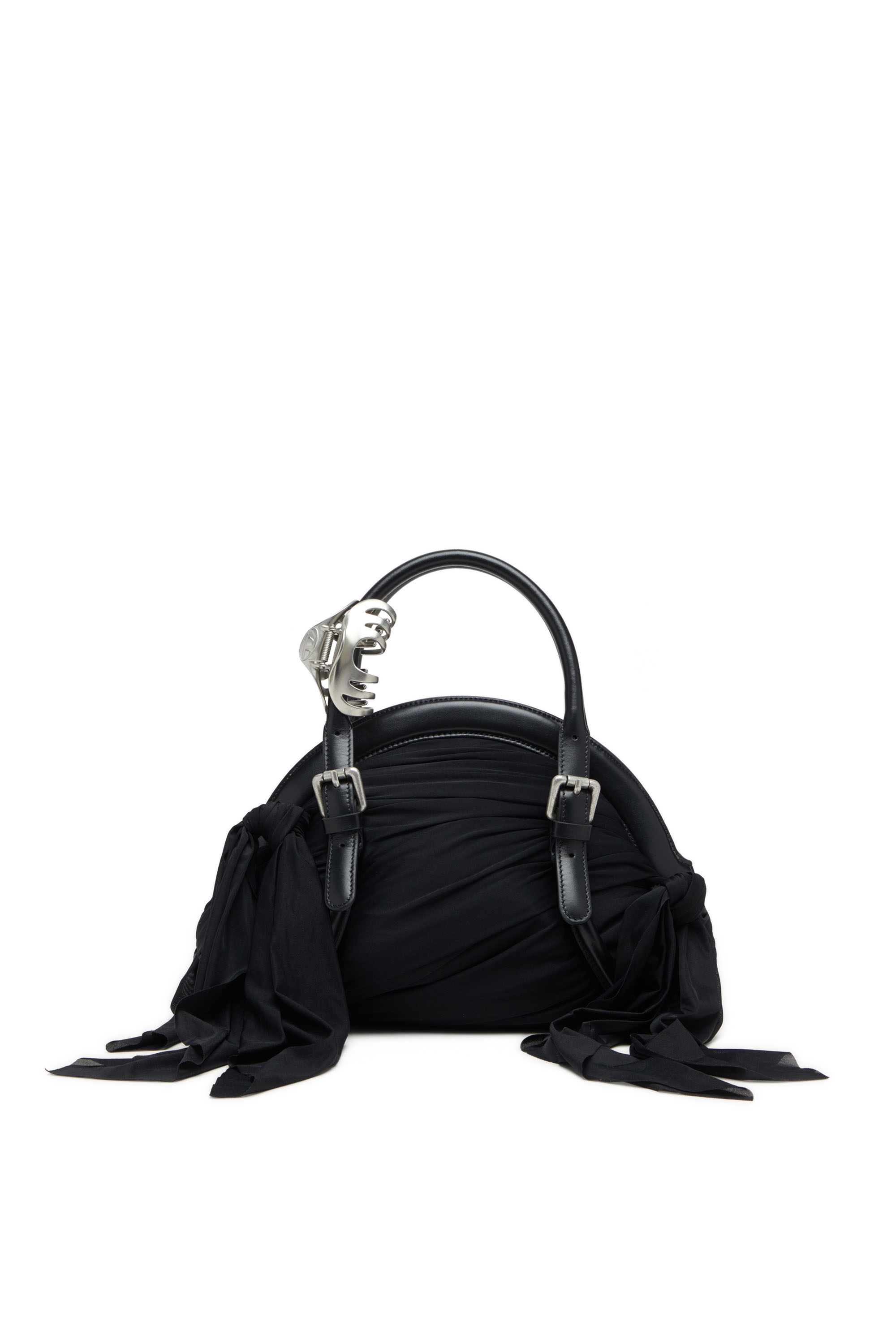 Diesel - TRASH-D TOP HANDLE, Female's Trash-D-Bandana handbag in jersey and leather in ブラック - 1