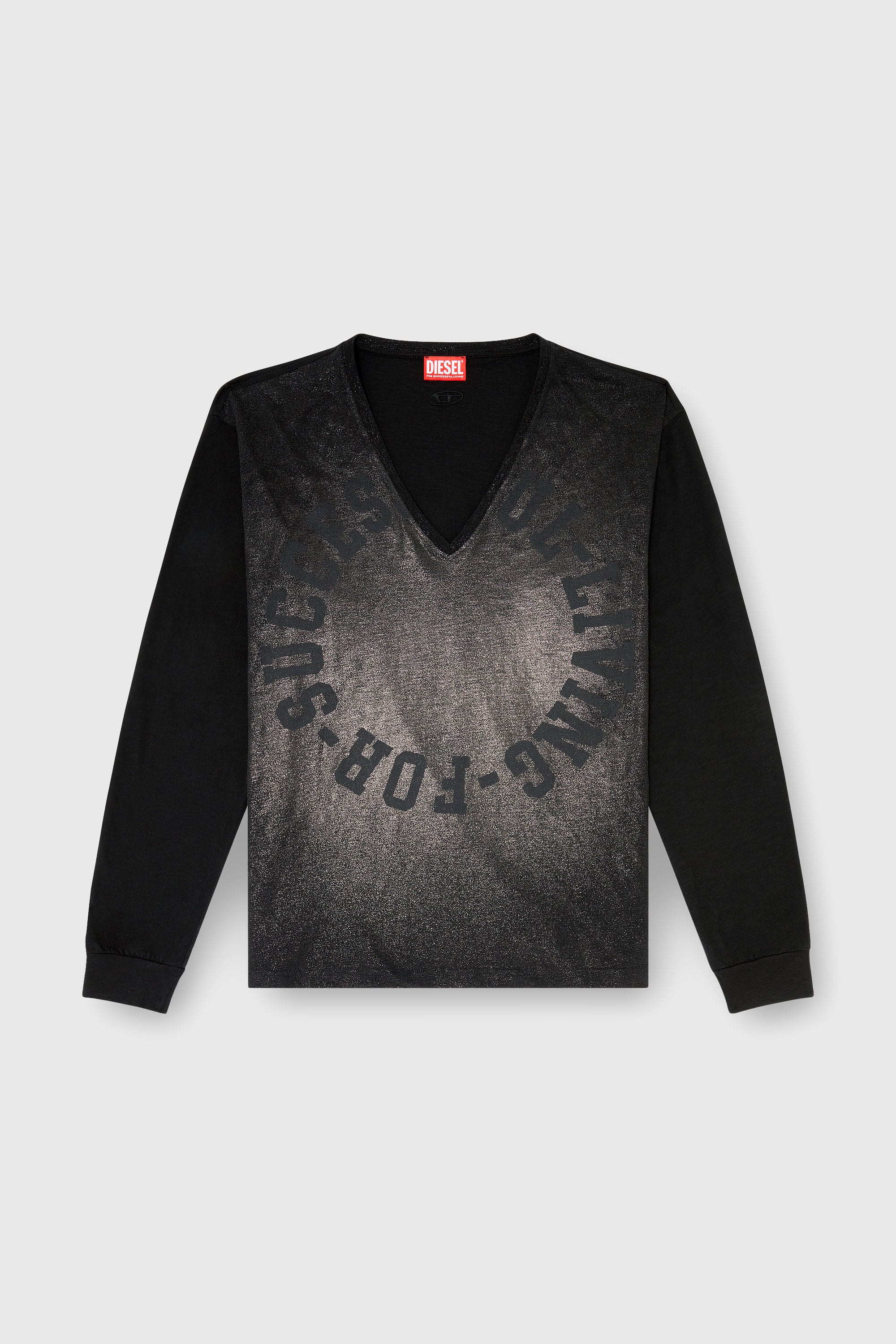 Diesel - T-ANS-LS-V, Male's 長袖Tシャツ in ブラック - 2