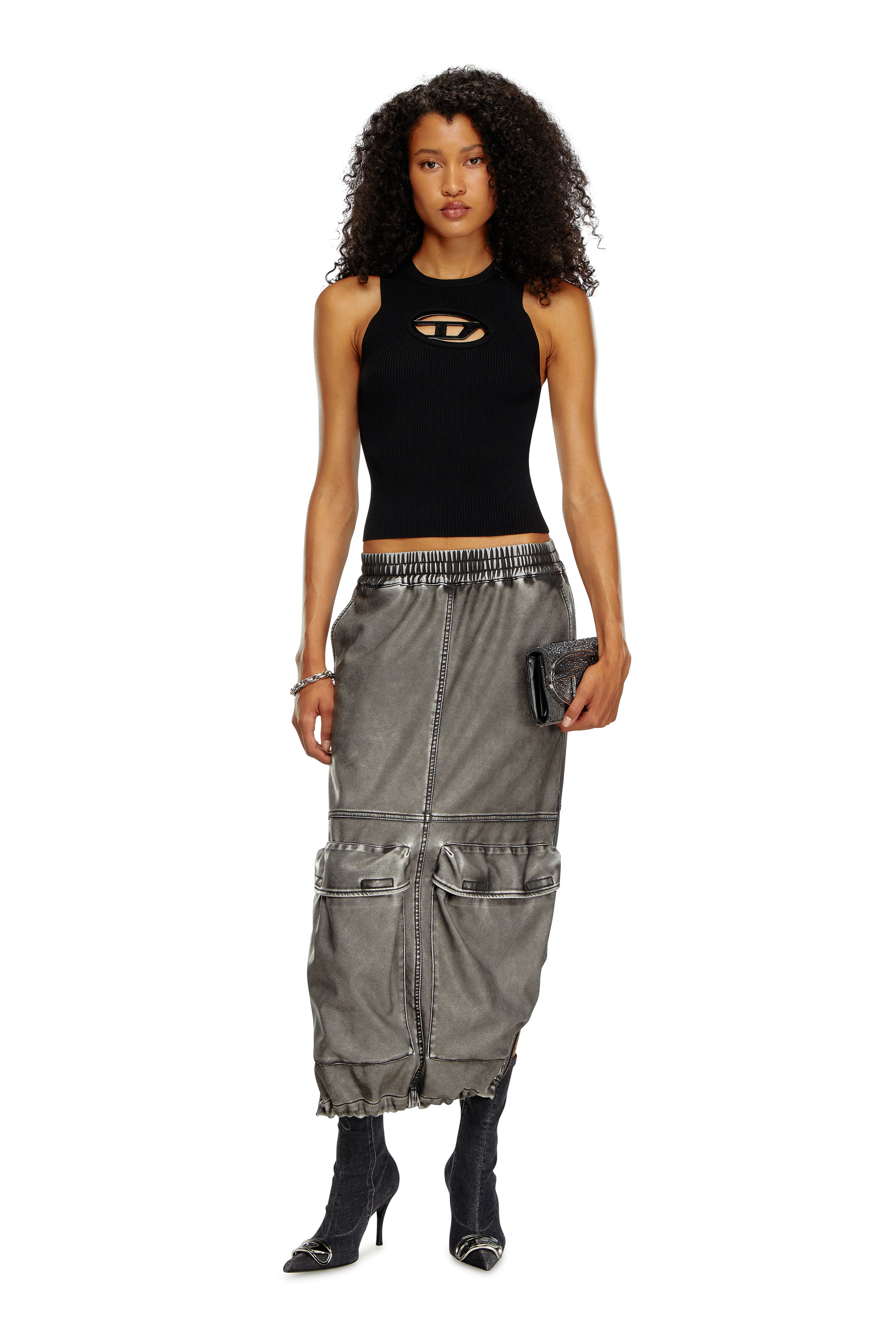 Diesel - D-VENUS KB D, Female's デニムロングブーツ in ブラック - 1