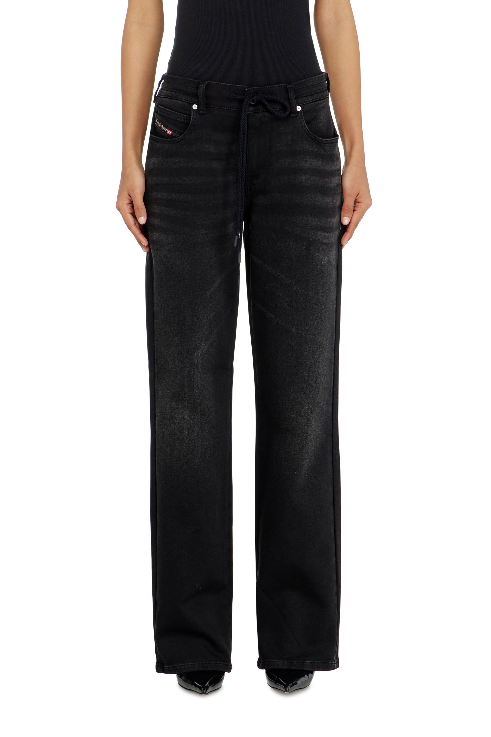 Diesel - Female's Regular 2071 D-Meel Joggjeans&reg; 09P90, ブラック/ダークグレー - 2