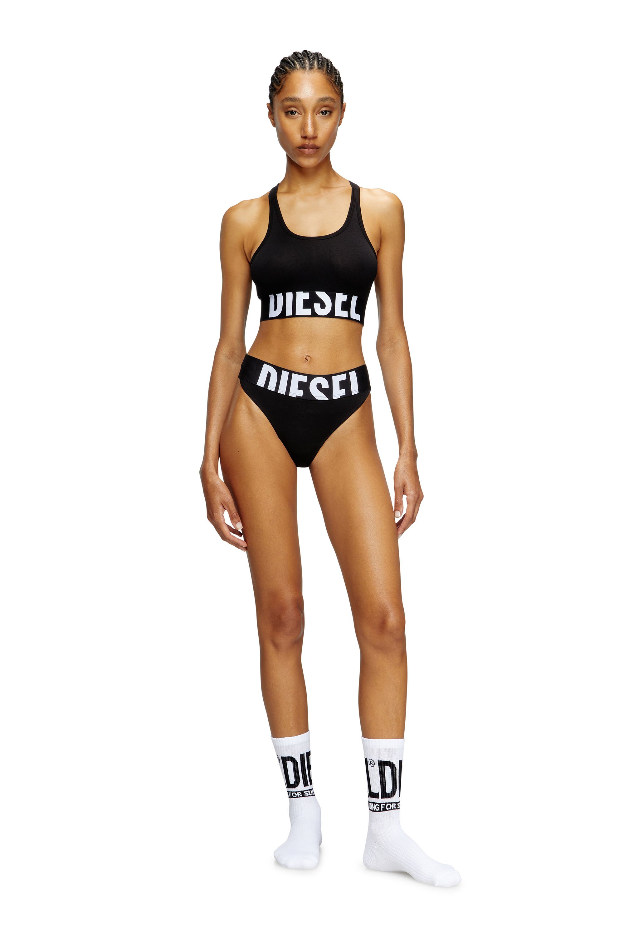Diesel - LOLA-D-POP, Female's Briefs with cut-off logo in ブラック - 2