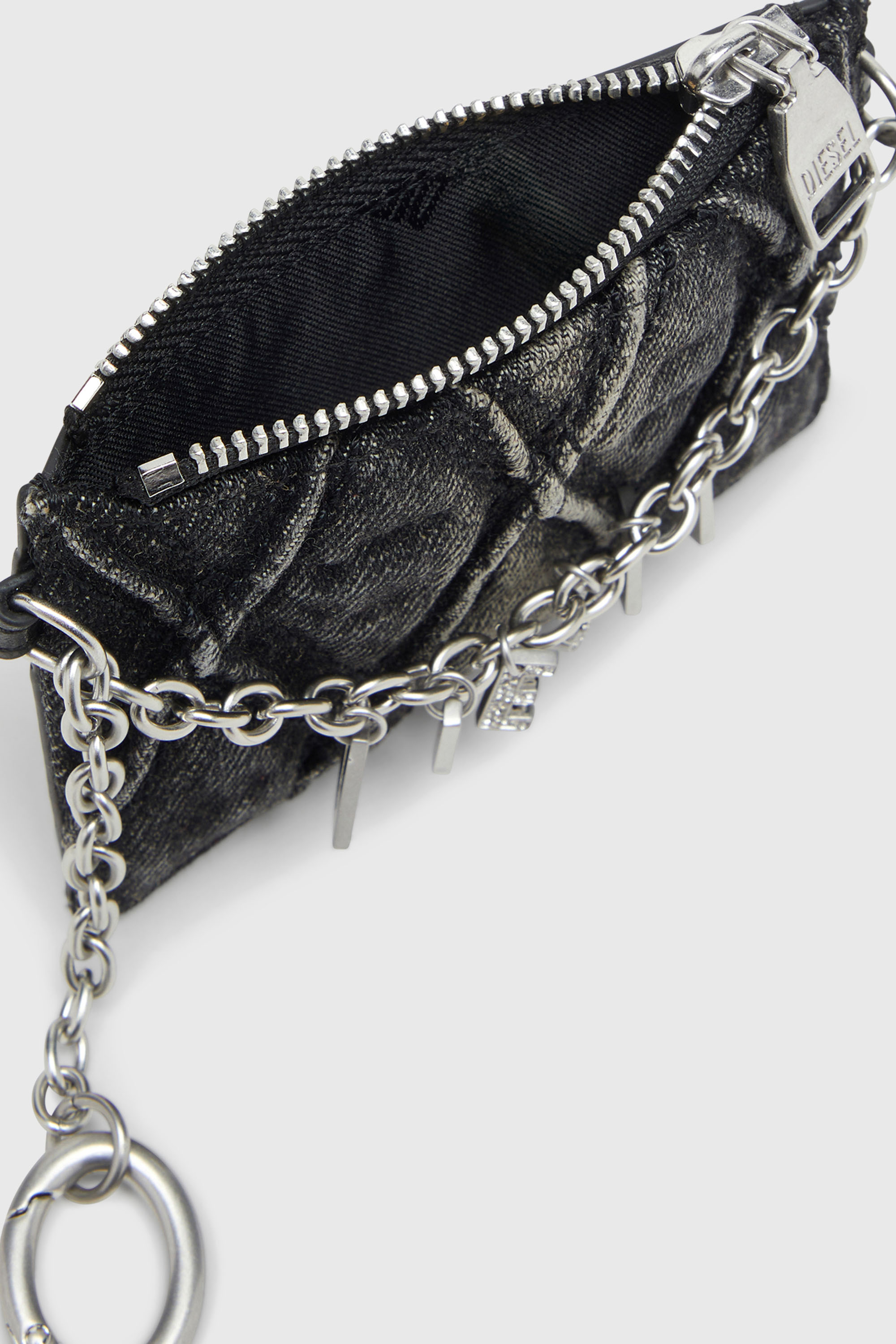 Diesel - CARD HOLDER WITH CHAIN, Female's カードホルダー in ダークグレー - 3