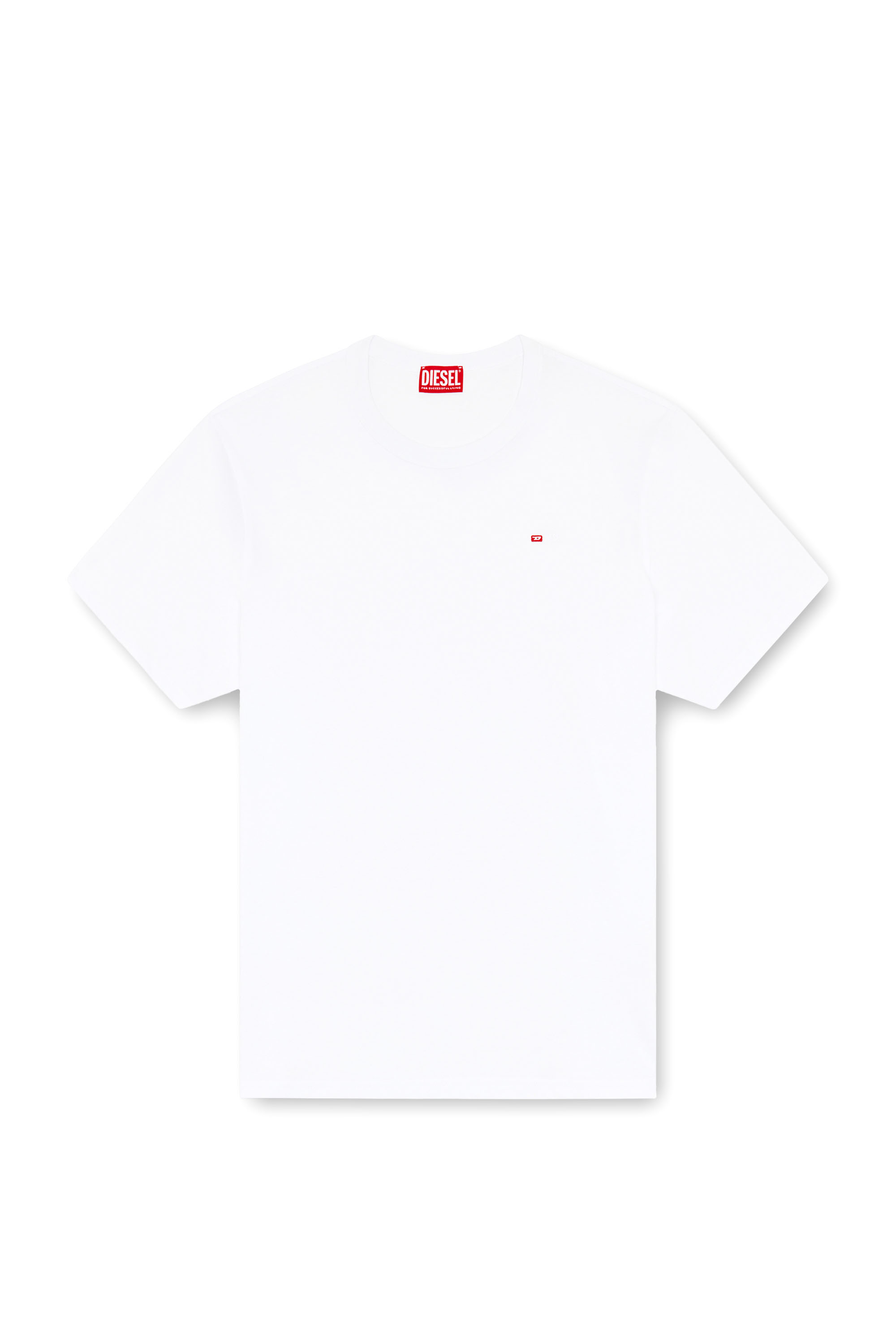Diesel - T-ADJUST-MICRODIV, Unisex's T-shirt with micro-embroidered logo in ホワイト - 1