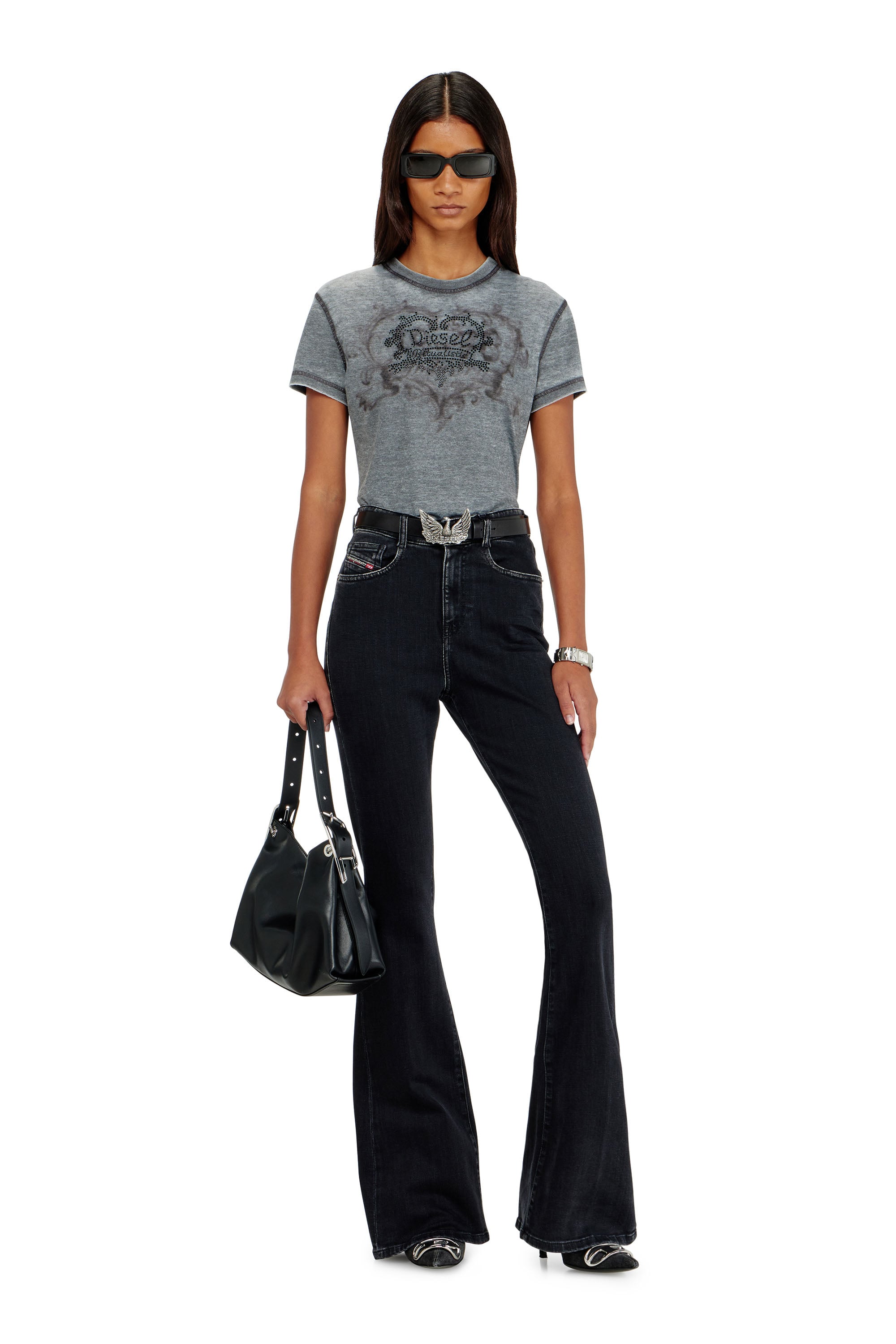Diesel - T-ILA-AA1, Female's Tシャツ in グレー - 2