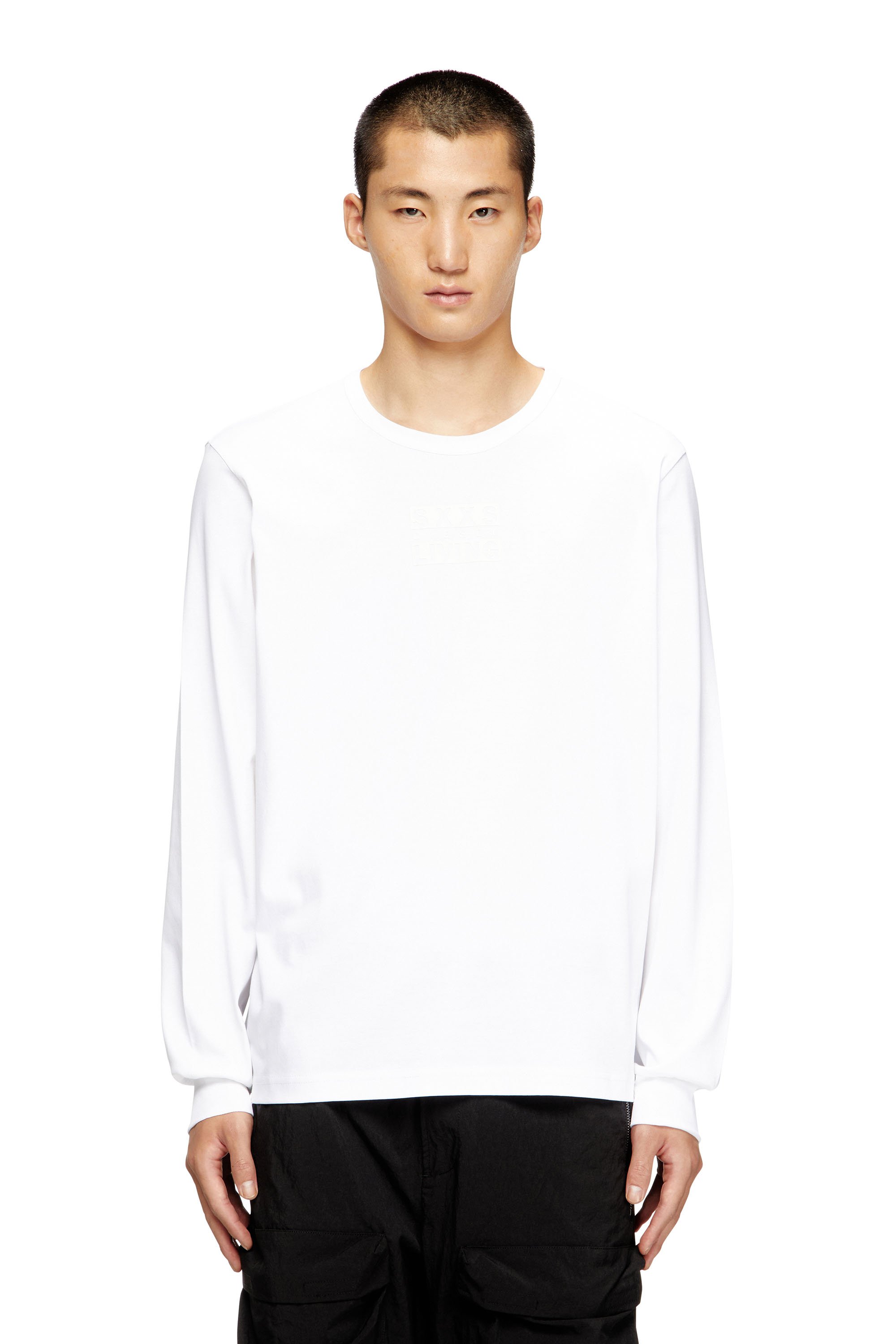 Diesel - T-MADJUST-LS-T1, Male's 長袖Tシャツ in ホワイト - 1