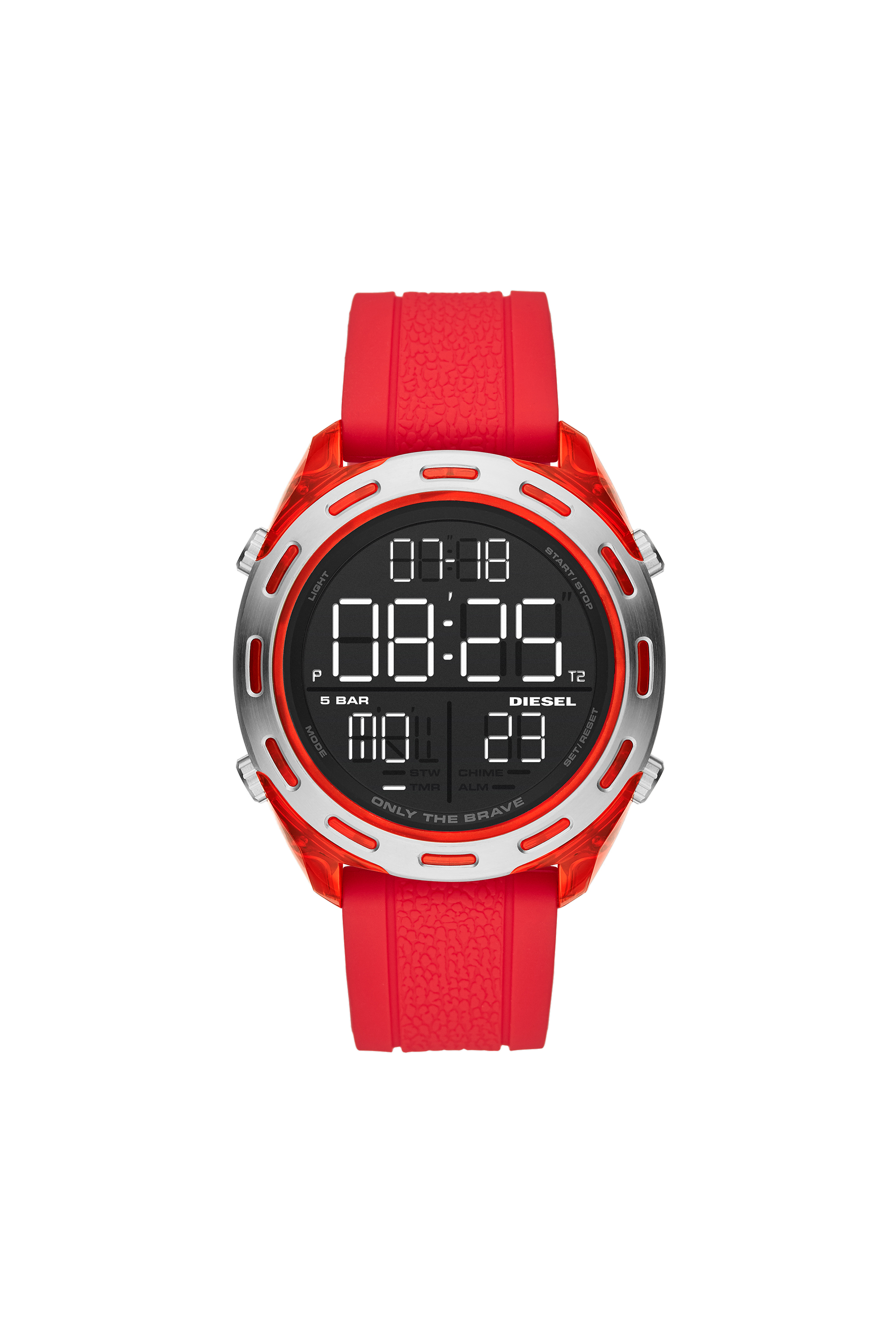 Diesel - DZ1900, Male's Crusher digital red silicone watch in レッド - 1