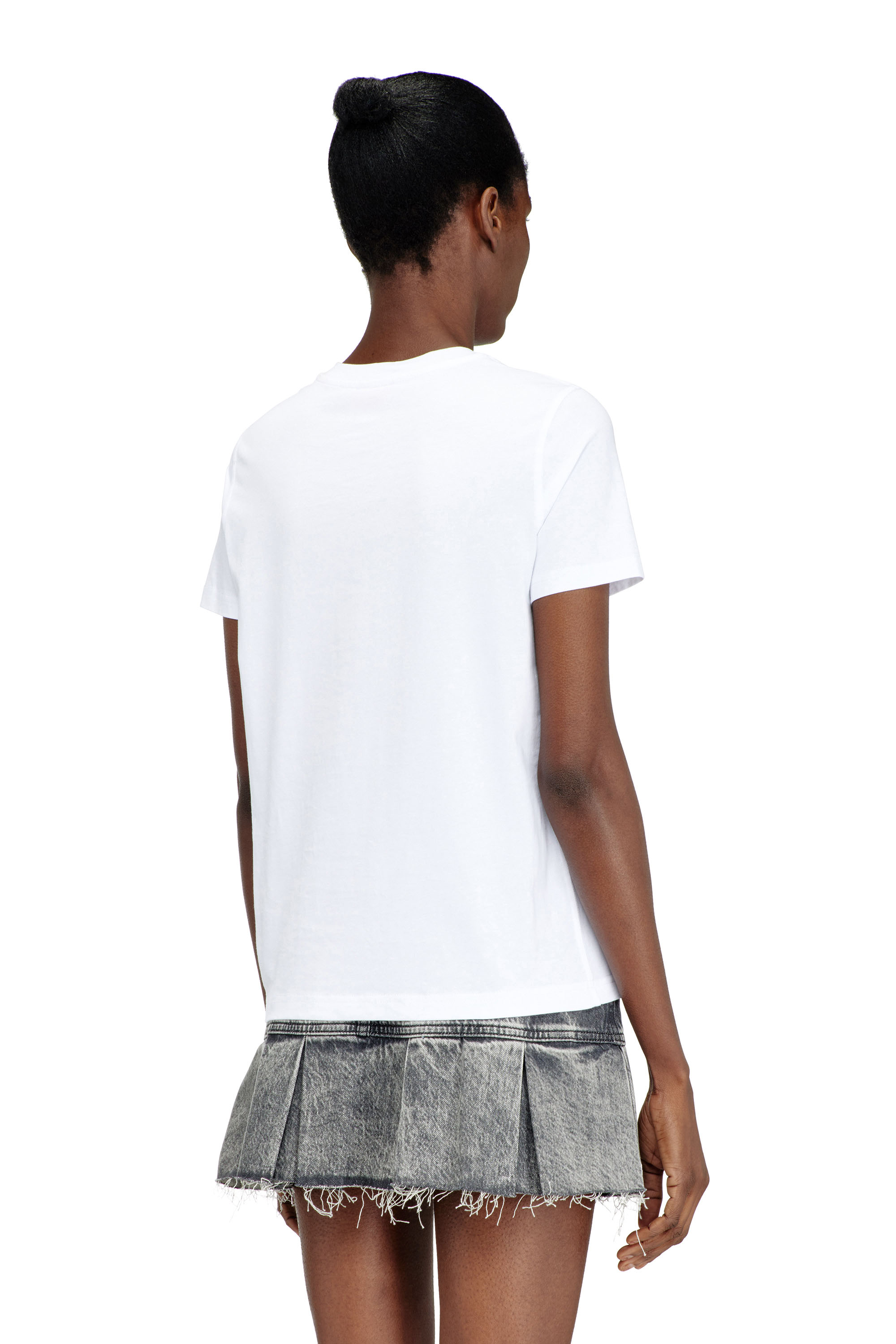 Diesel - T-REG-S2, Female's Jersey top with round neck and small Diesel logo embroidery in ホワイト - 4