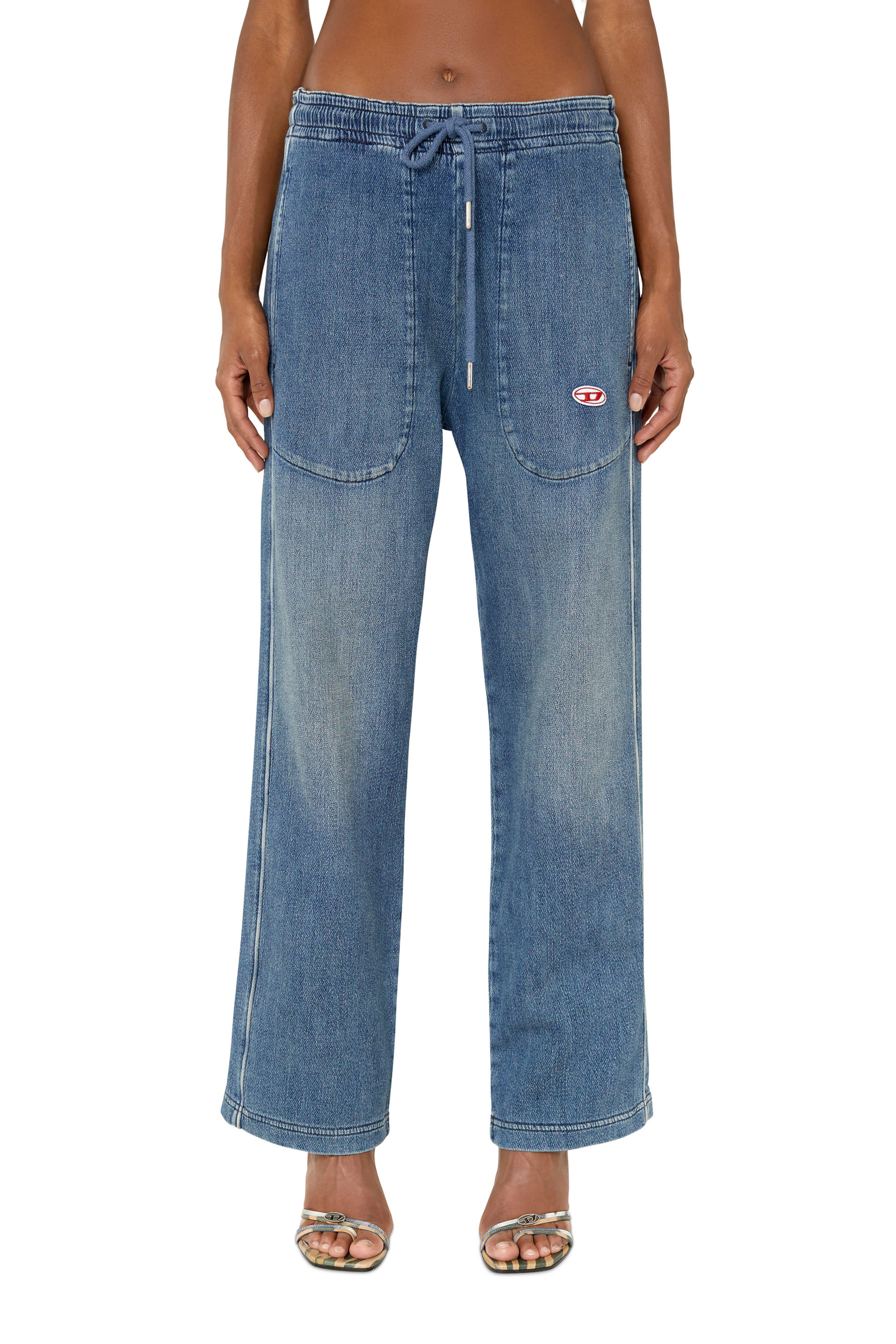 Diesel - Straight D-Martians Track Denim 09E29, ミディアムブルー - Image 1