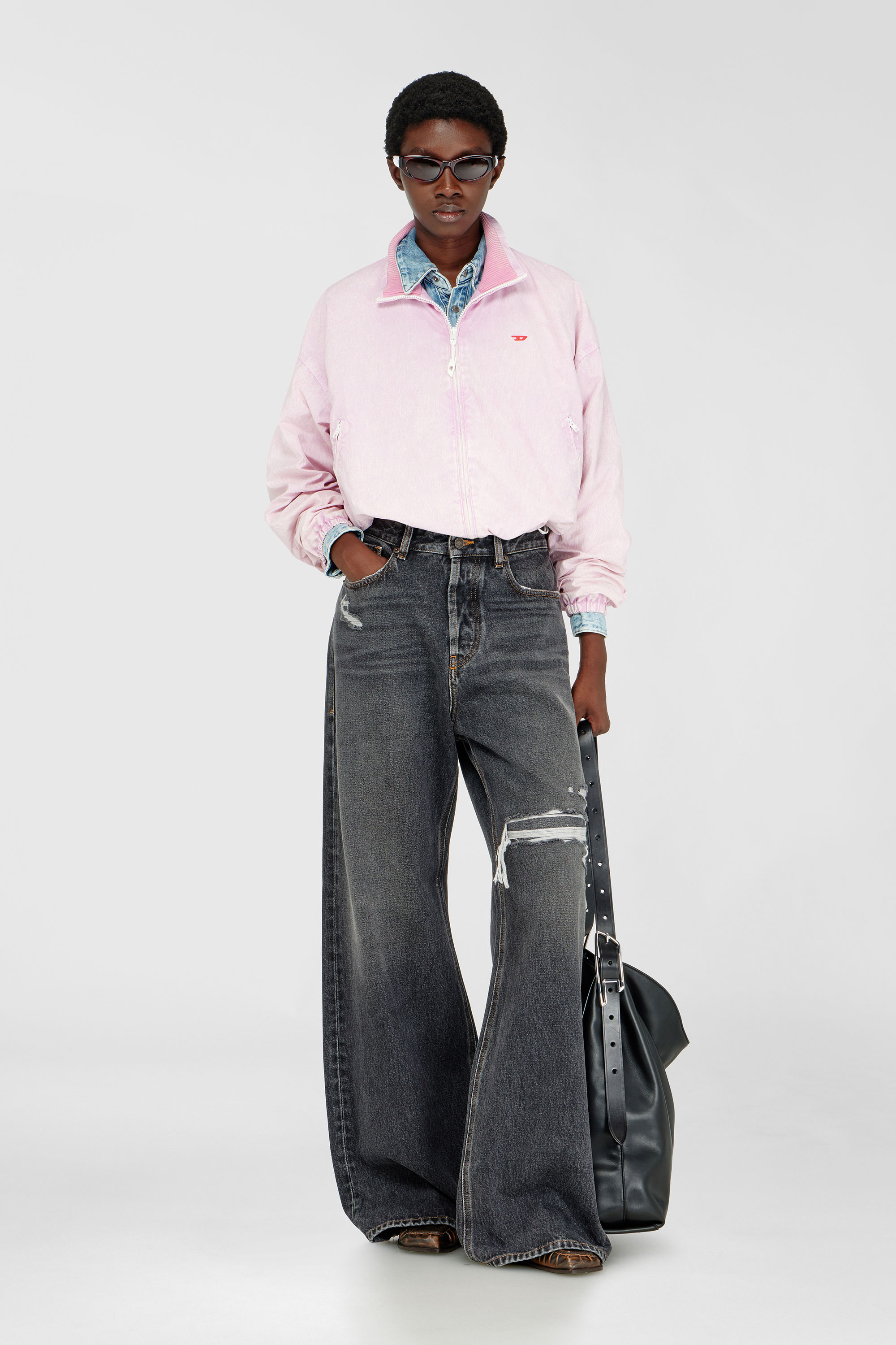 Diesel - Unisex's Relaxed Jeans 1996 D-Sire 007F6, ブラック/ダークグレー - 2