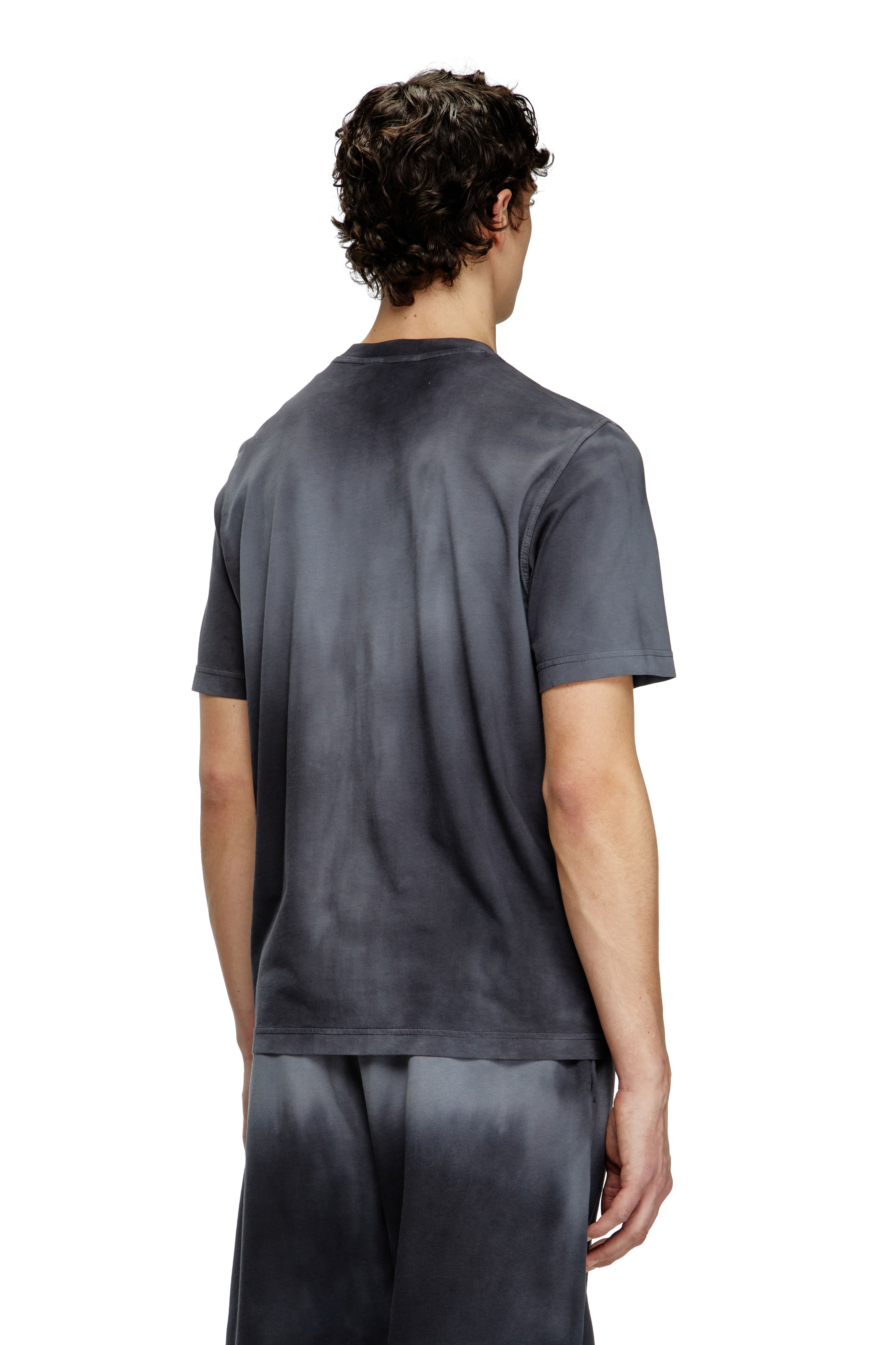 Diesel - T-ADJUST-R15, Male's Faded T-shirt with micro logo embroidery in ブラック - 4