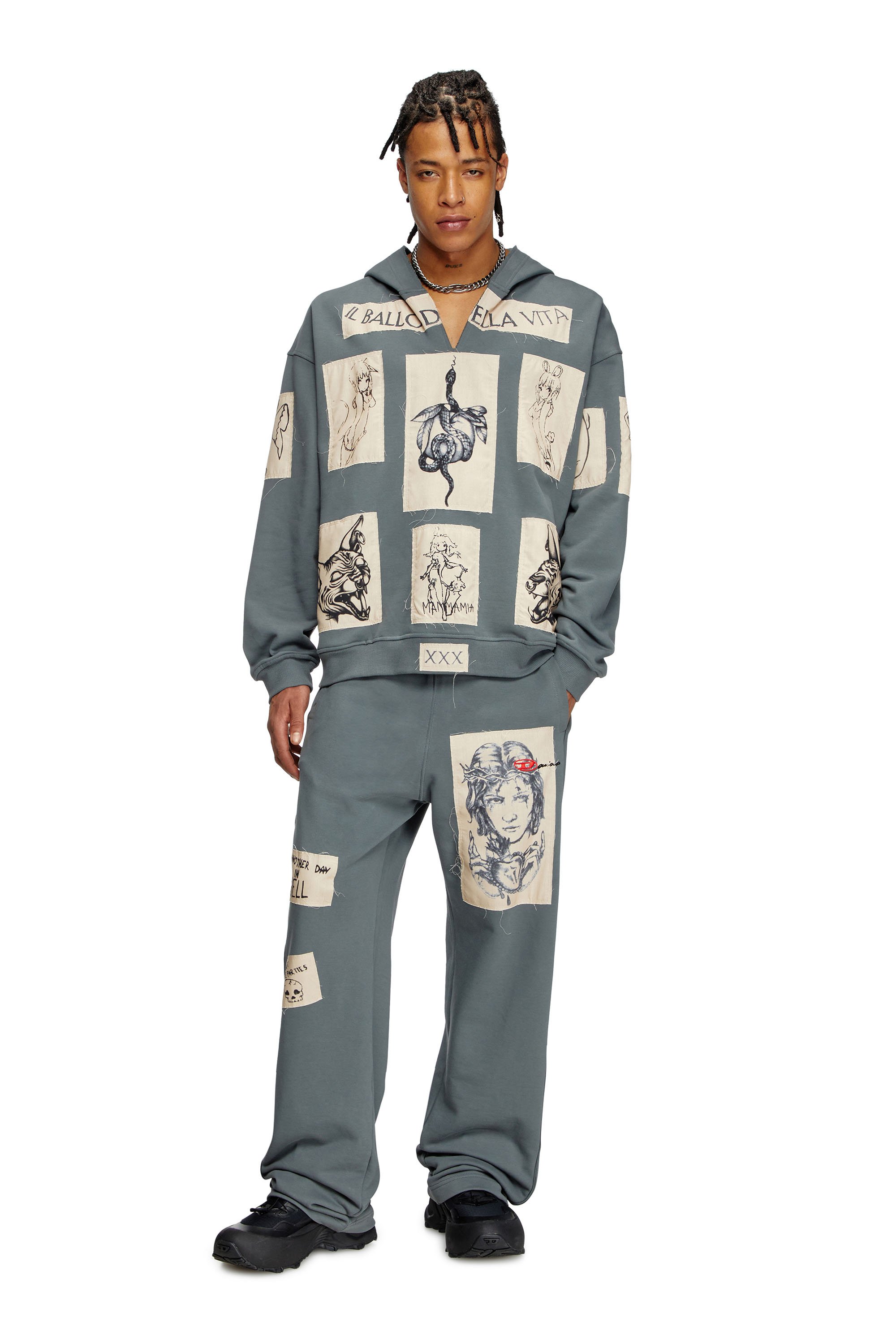 Diesel - S-BOXT-HOOD-DD, Unisex's プルオーバーパーカー in グレー - 1