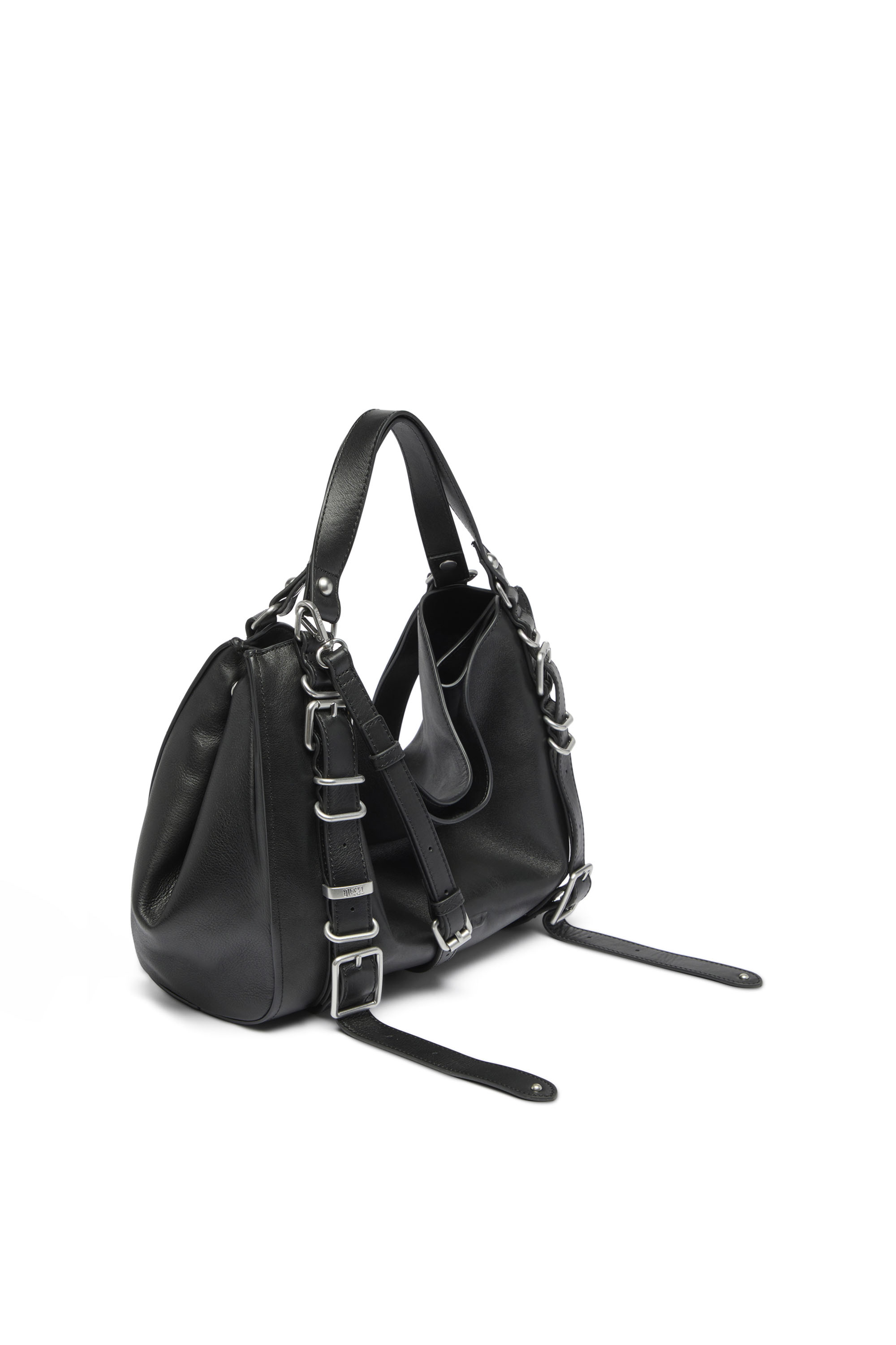 Diesel - D-ONE TOPHANDLE M, Unisex's D-One-Medium top-handle bag in treated leather in ブラック - 3