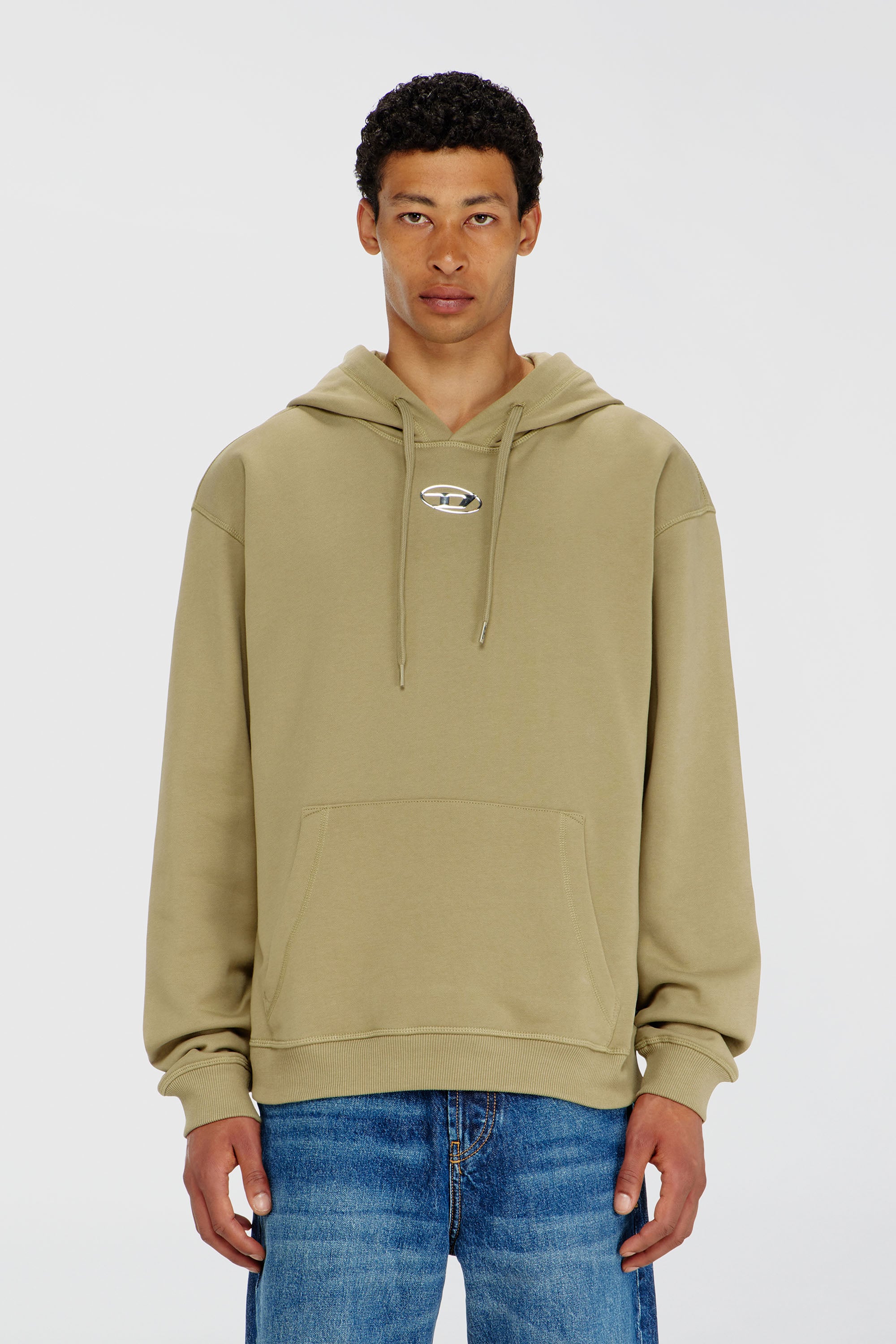 Diesel - S-NORM-HOOD-IOD, Male's プルオーバーパーカー in オリーブグリーン - 1