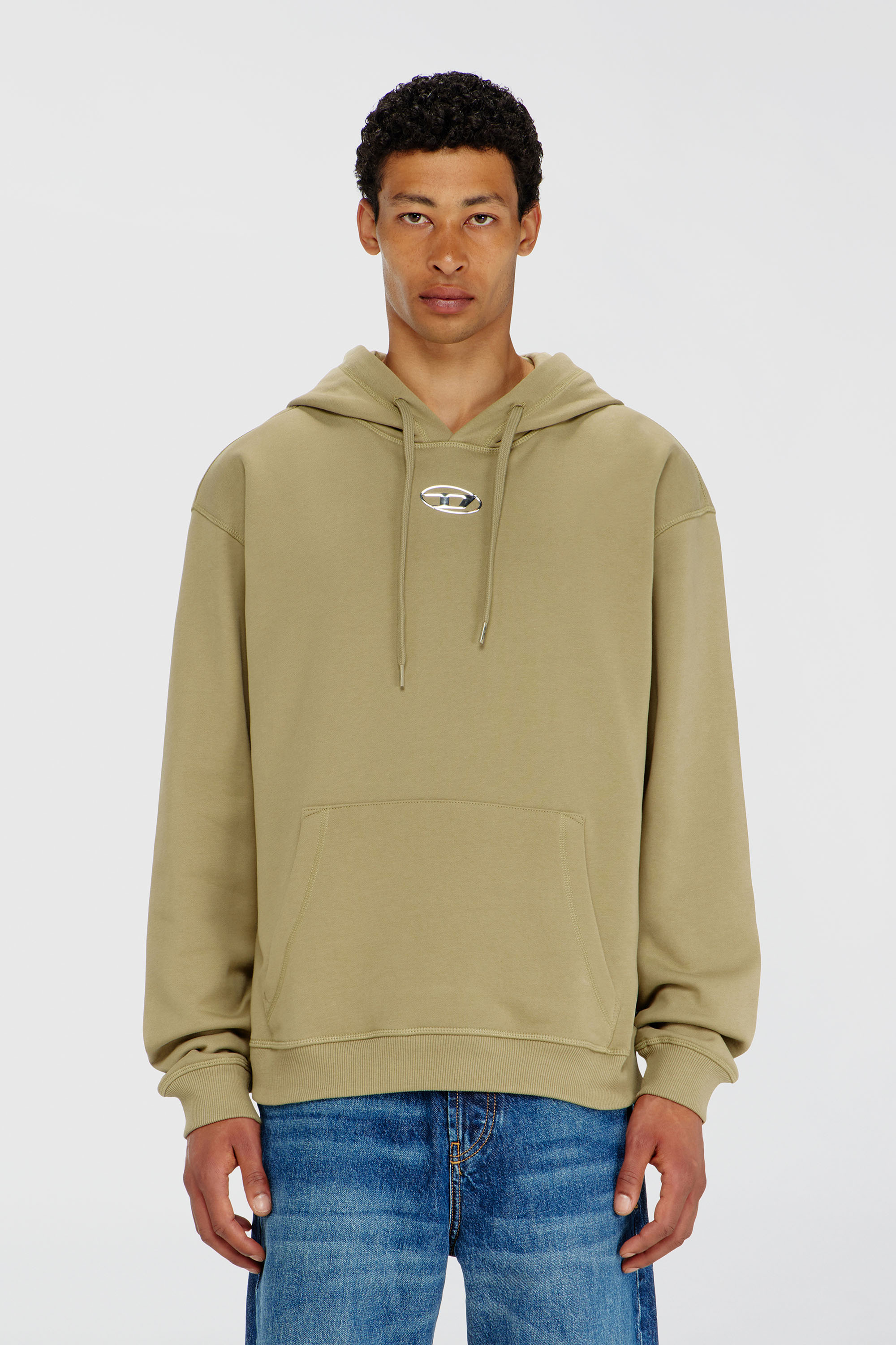 Diesel - S-NORM-HOOD-IOD, Male's プルオーバーパーカー in オリーブグリーン - 3