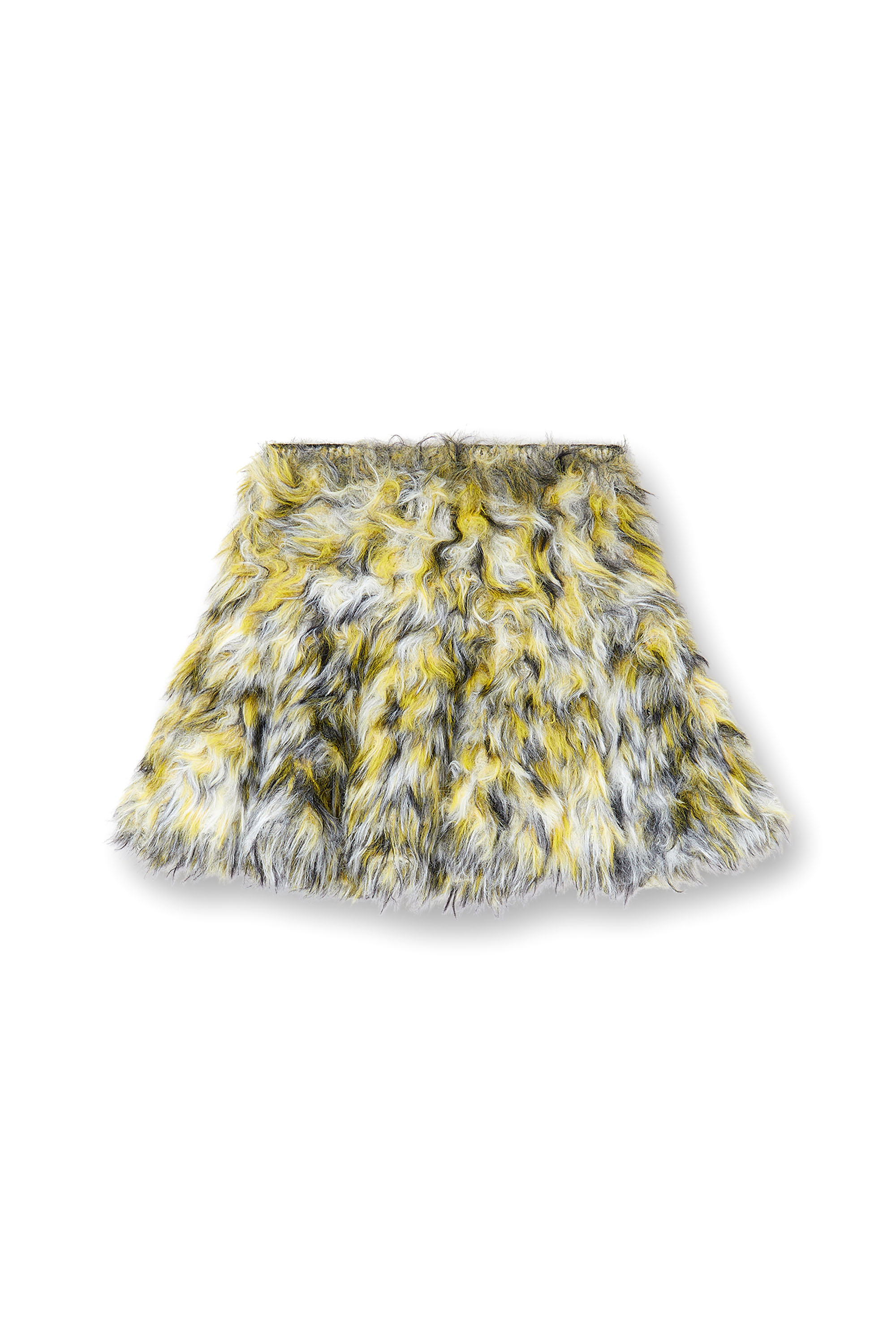 Diesel - M-ASTRELLA, Female's Mini skirt in fluffy jacquard knit in ブラック/イエロー - 3