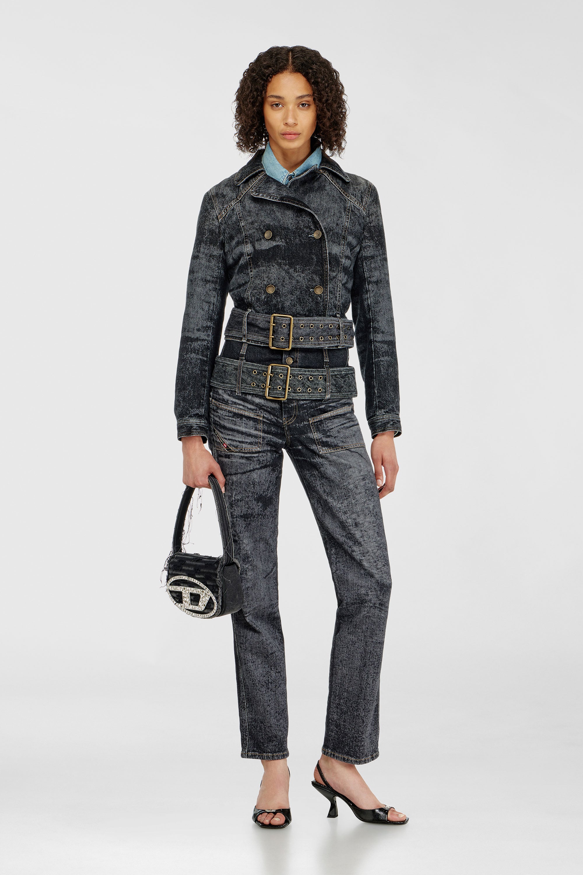 Diesel - Female's Slim Jeans D-Gorina 09Q30, ブラック/ダークグレー - 1