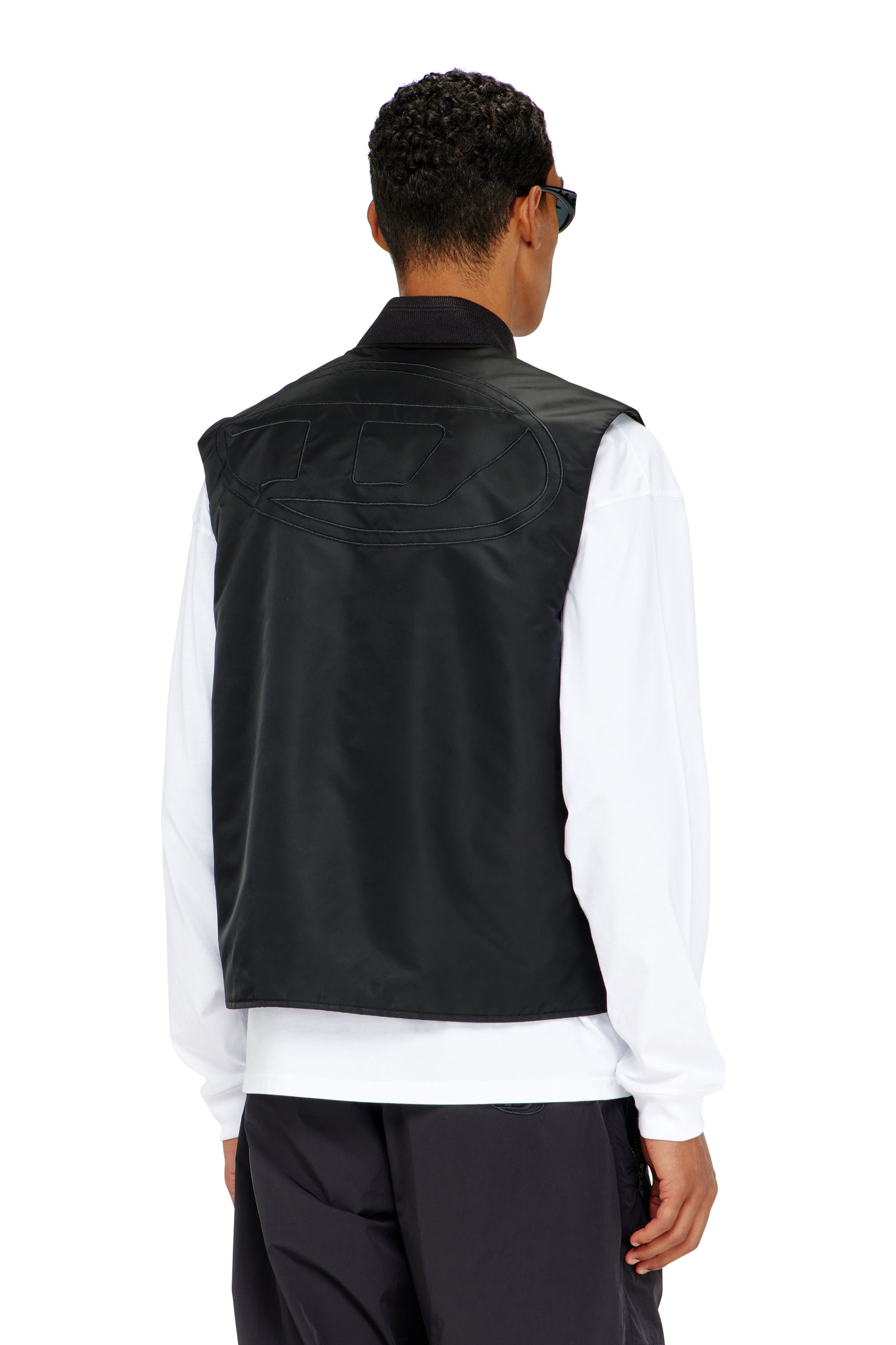 Diesel - W-TYPE-D1-SL, Male's ジップアップベスト in ブラック - 5