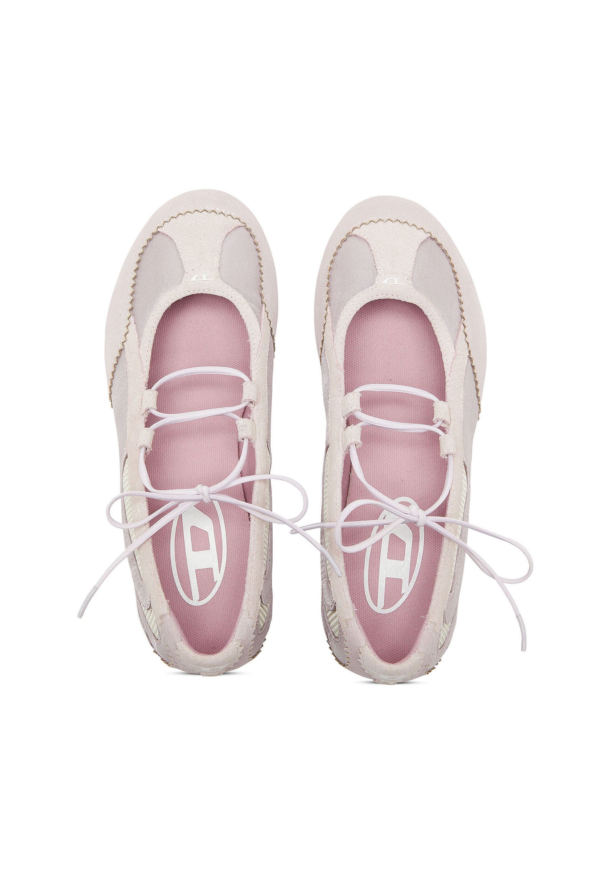 Diesel - D-MILE BALLERINA LACE UP II W, Female's バレエスニーカー in ピンク / ホワイト - 5
