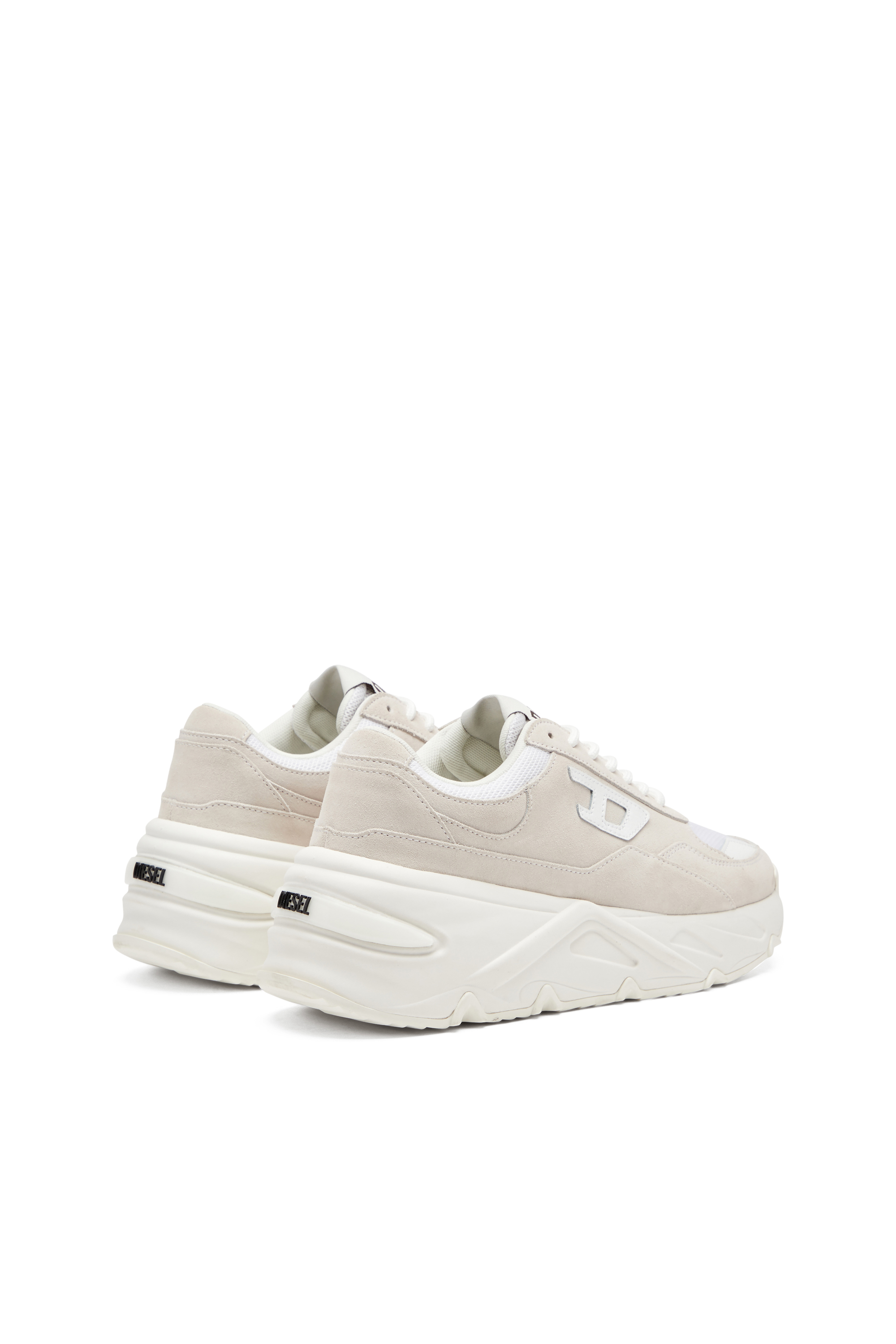 Diesel - S-SAVANNAH W, Female's S-Savannah-Platform sneakers in suede and mesh in ホワイト - 3