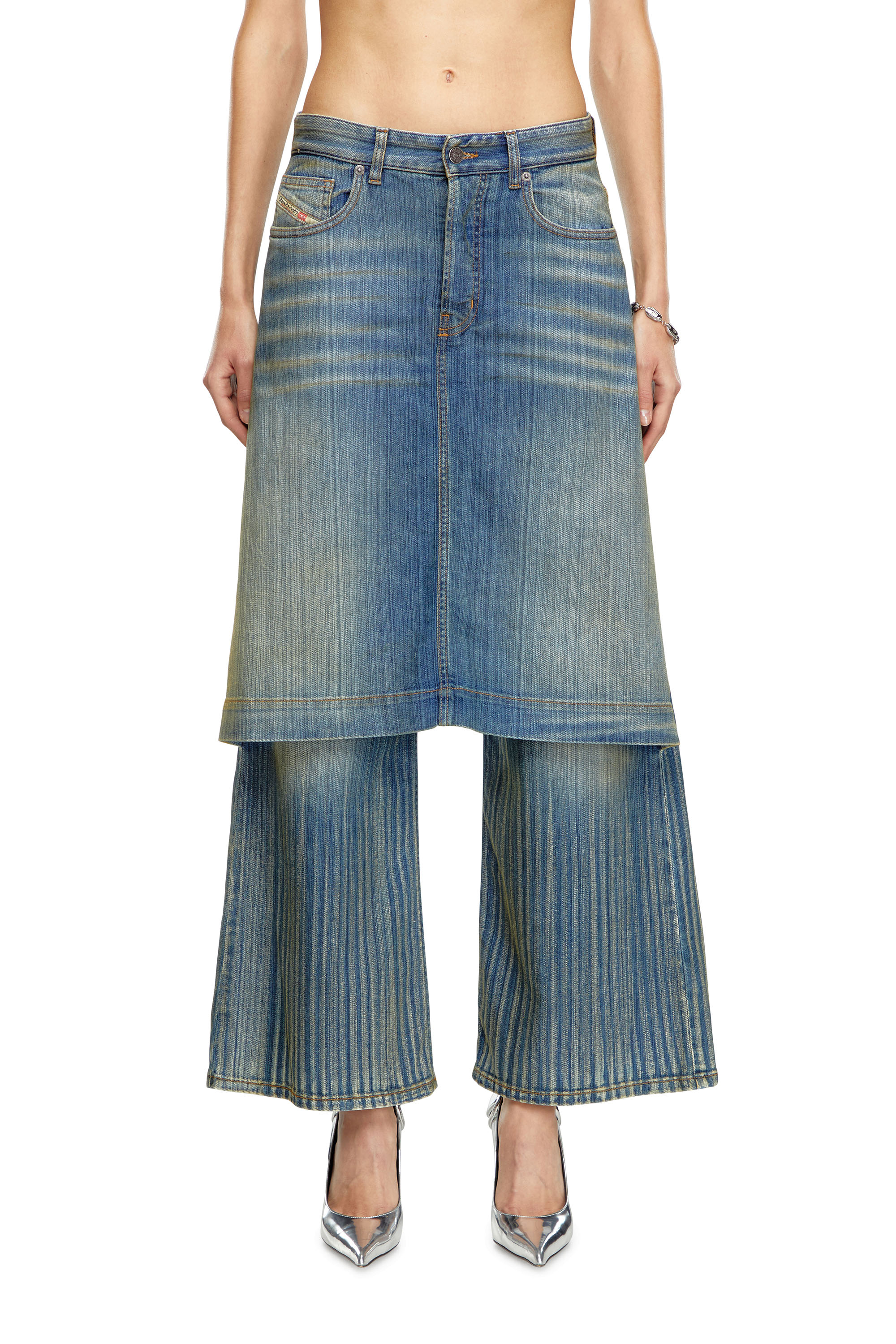 Diesel - Female's Relaxed Jeans D-Syren 0CBCX, ミディアムブルー - 1