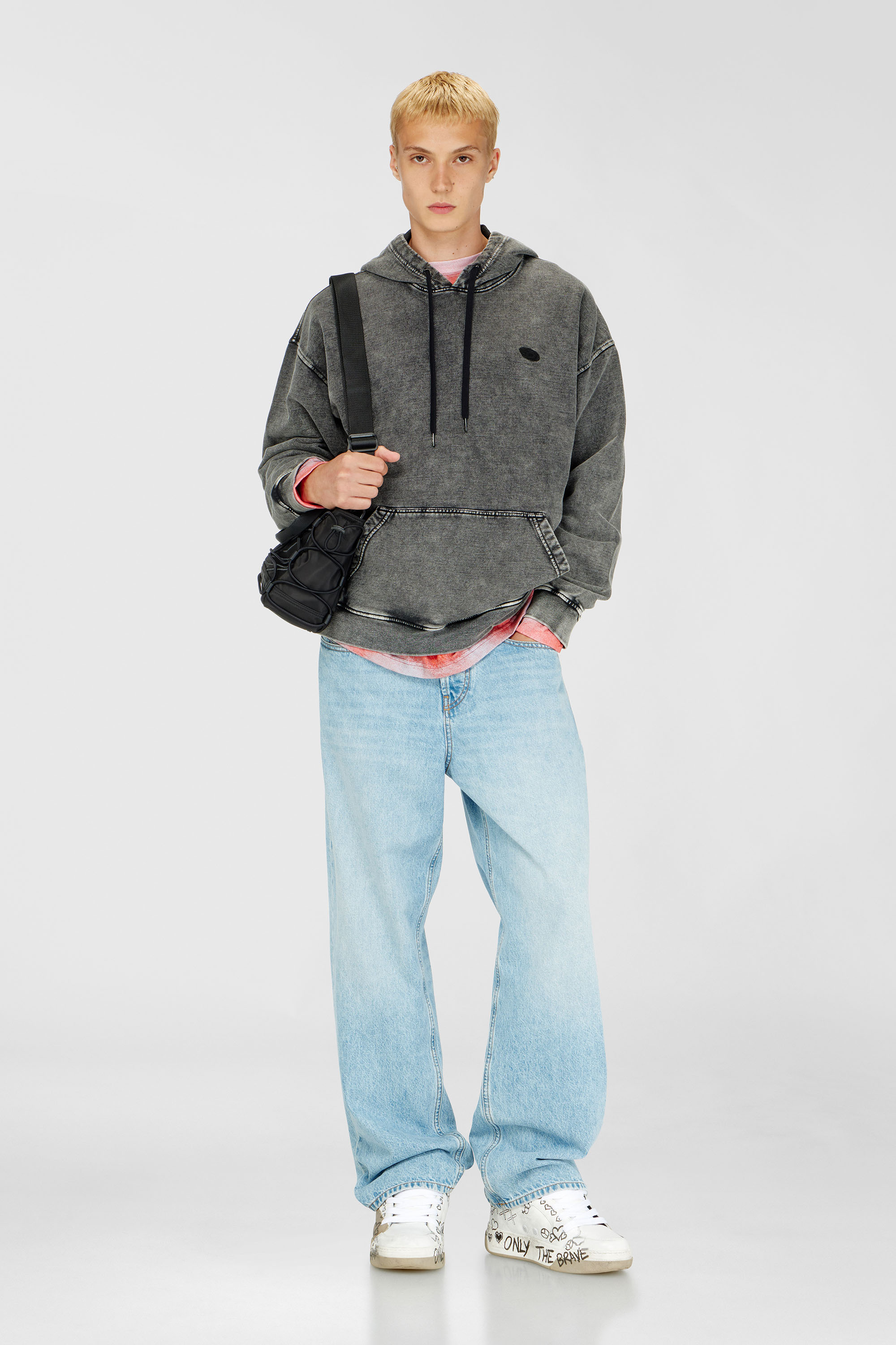 Diesel - S-BOXT-HOOD-DEN, Male's プルオーバーパーカー in ダークグレー - 1