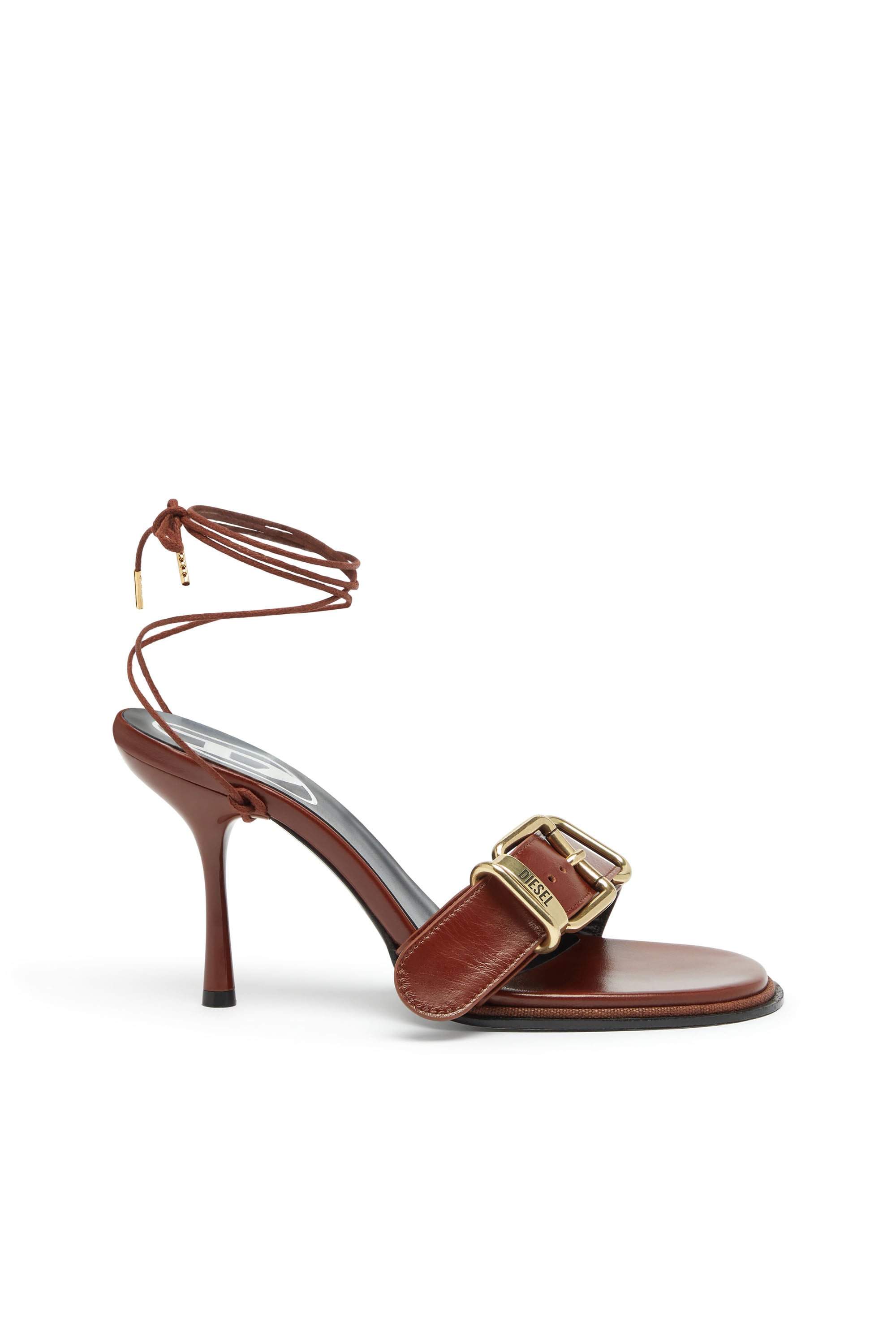 Diesel - D-COCCO-90-SA, Female's D-Cocco-Ankle-wrap sandals in leather in ブラウン - 2