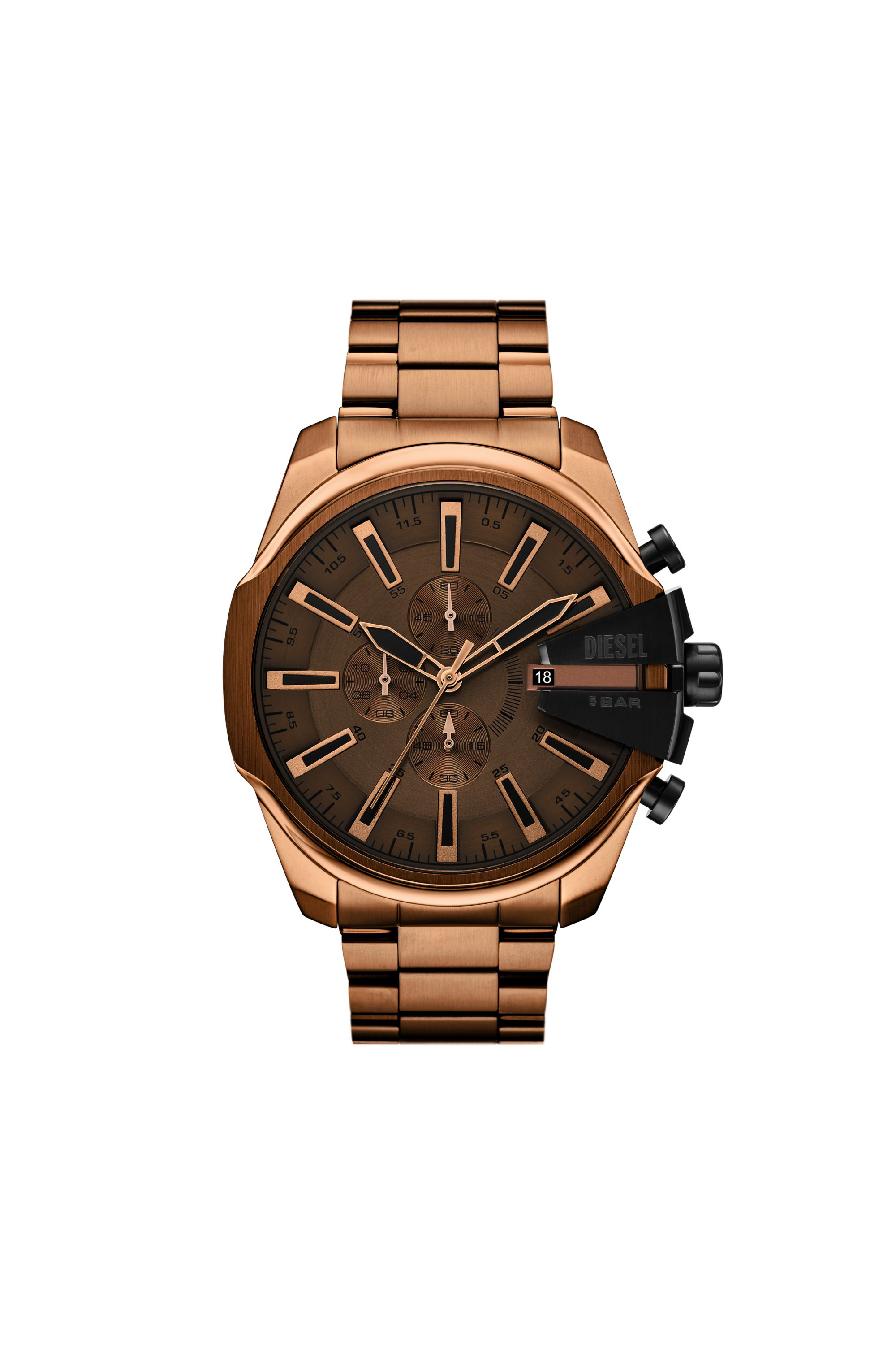 Diesel - DZ4697 WATCH, Male's Mega Chief slim brown Stainless steel watch in ブロンズ - 1