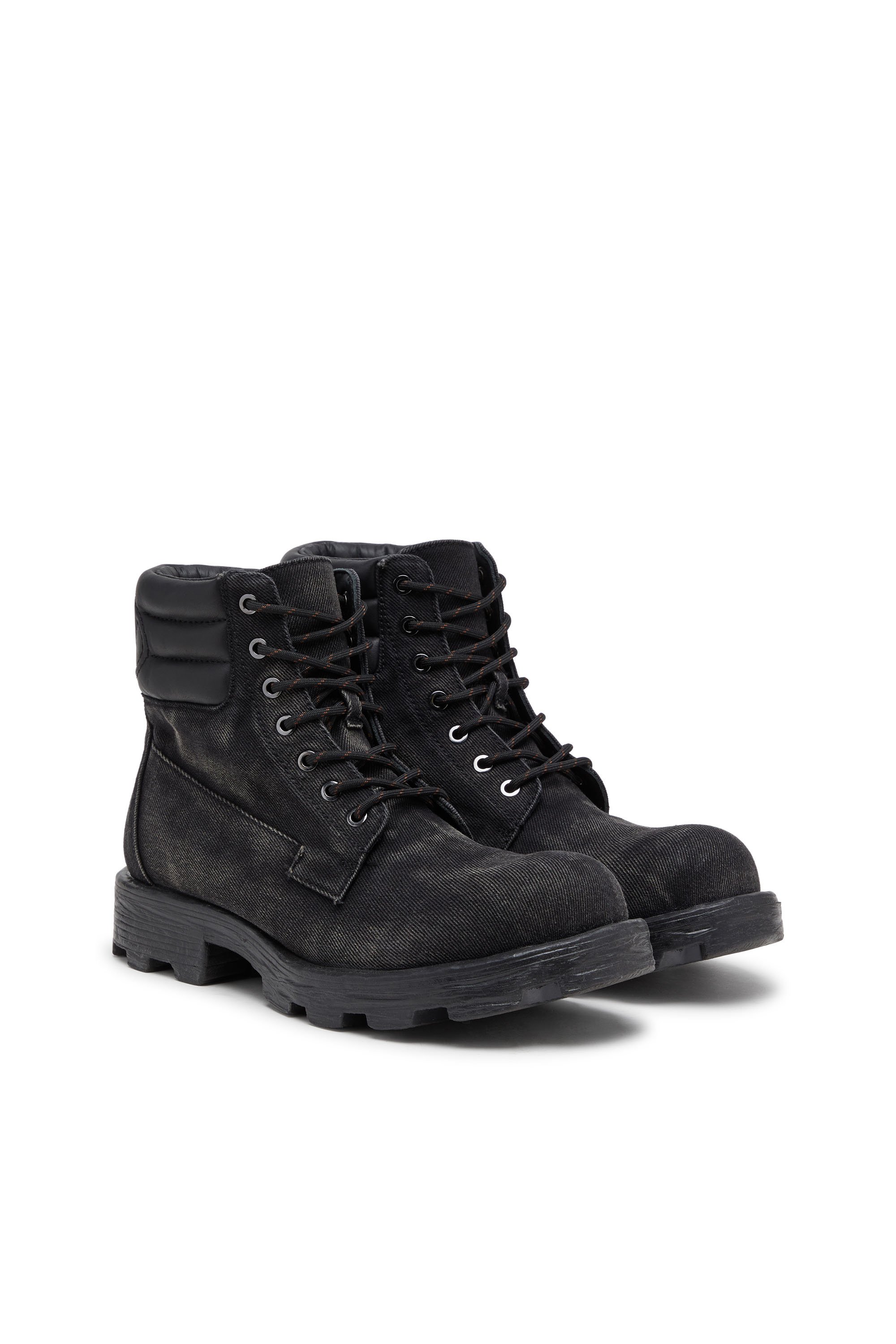Diesel - D-HAMMER LACE UP, Male's レースアップブーツ in ブラック - 2