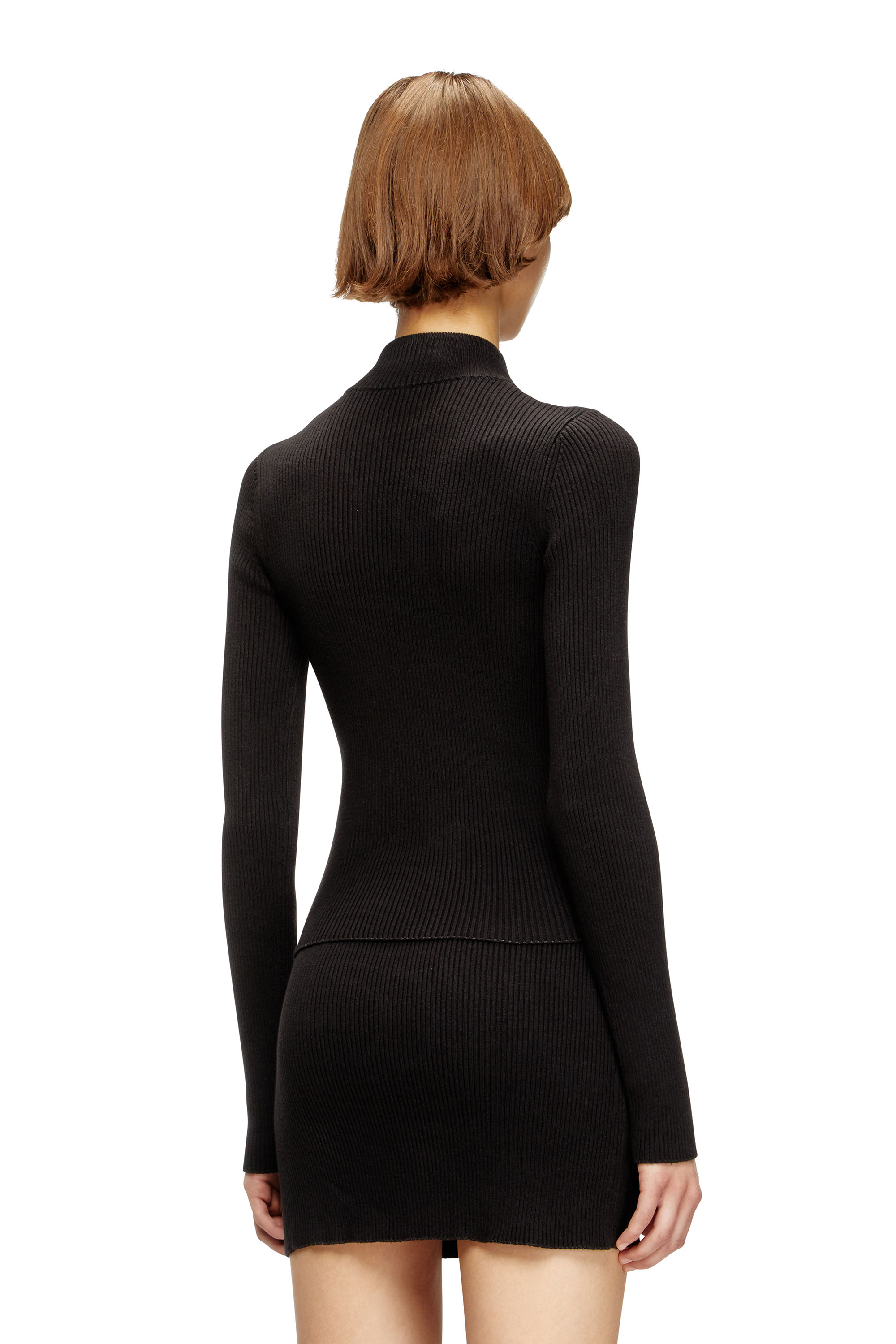 Diesel - M-MELISSA, Female's Ribbed dress with cargo pockets in ブラック - 4