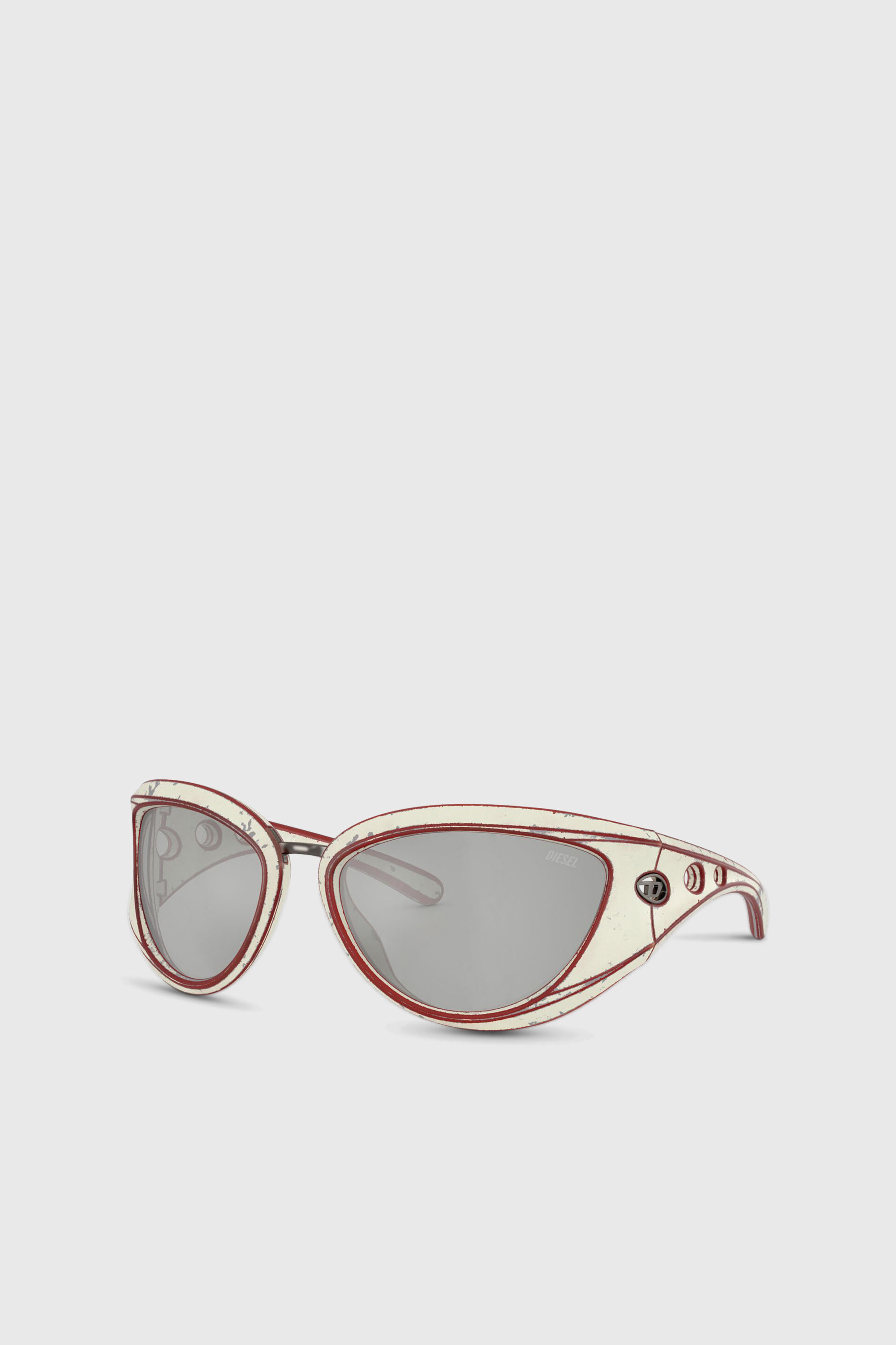 Diesel - 0DL3007U, Unisex's Cat-eye style sunglasses in ホワイト/グレー - 5