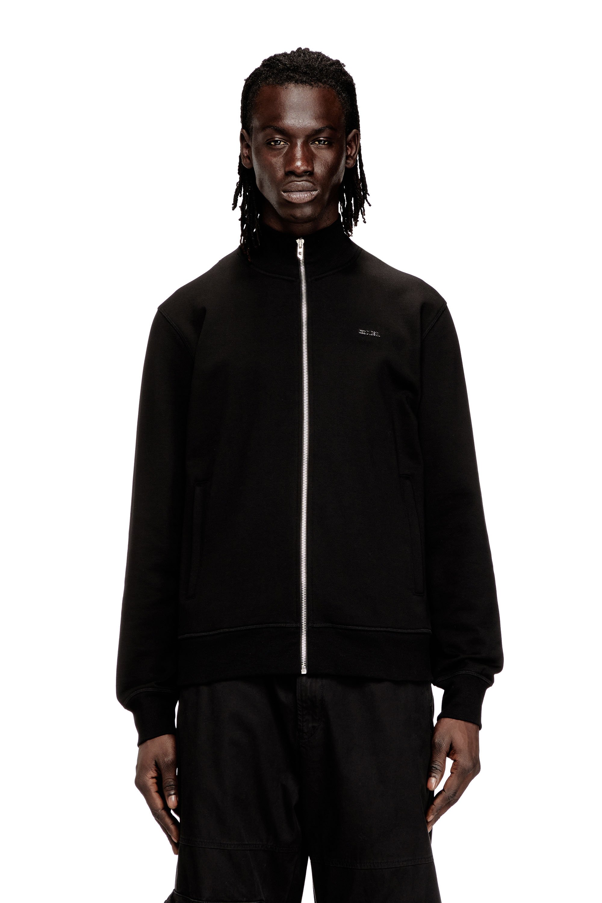 Diesel - S-LOCK-MET, Male's ジップアップスウェット in ブラック - 1