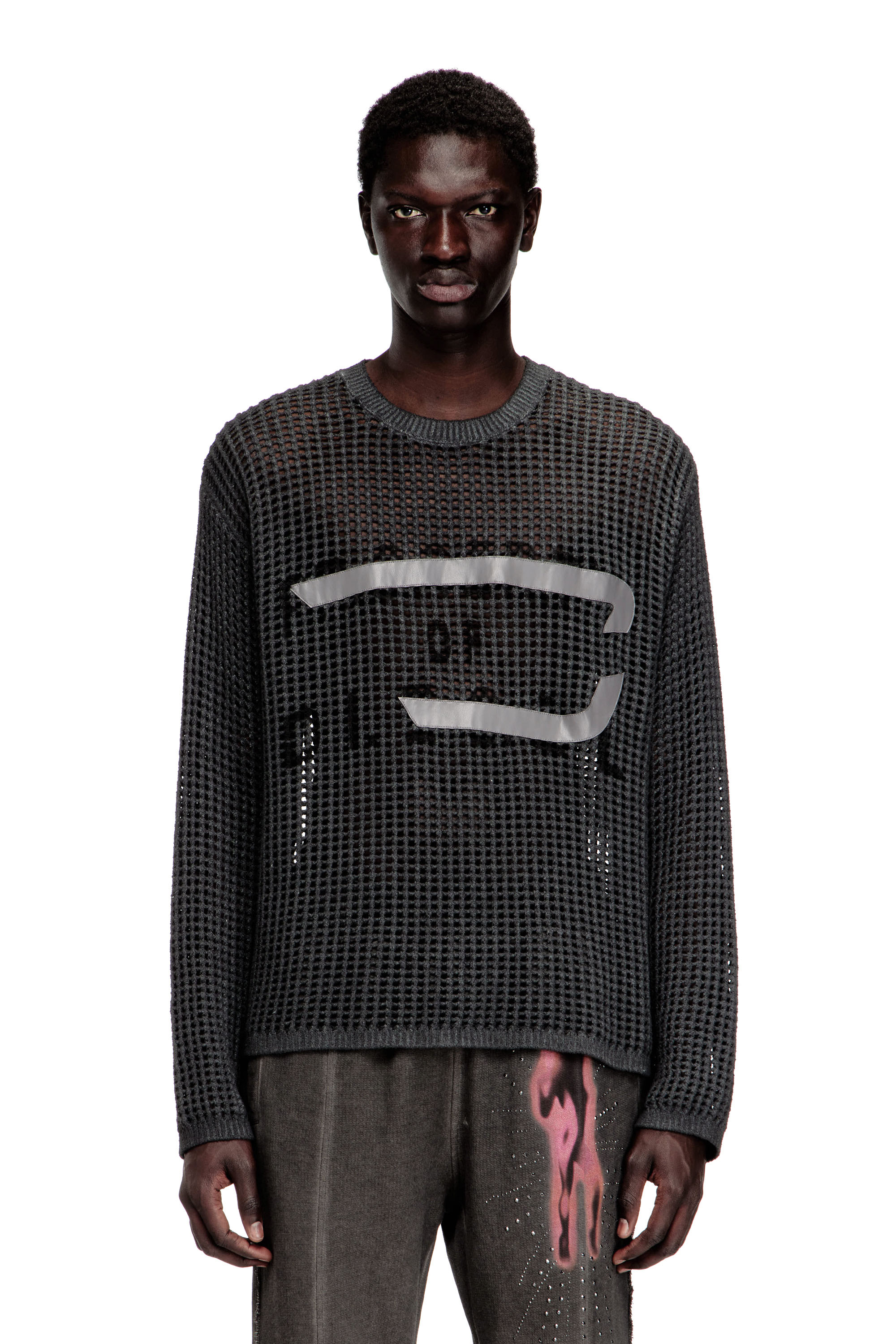 Diesel - K-ROCH, Male's プルオーバーニット in ダークグレー - 3